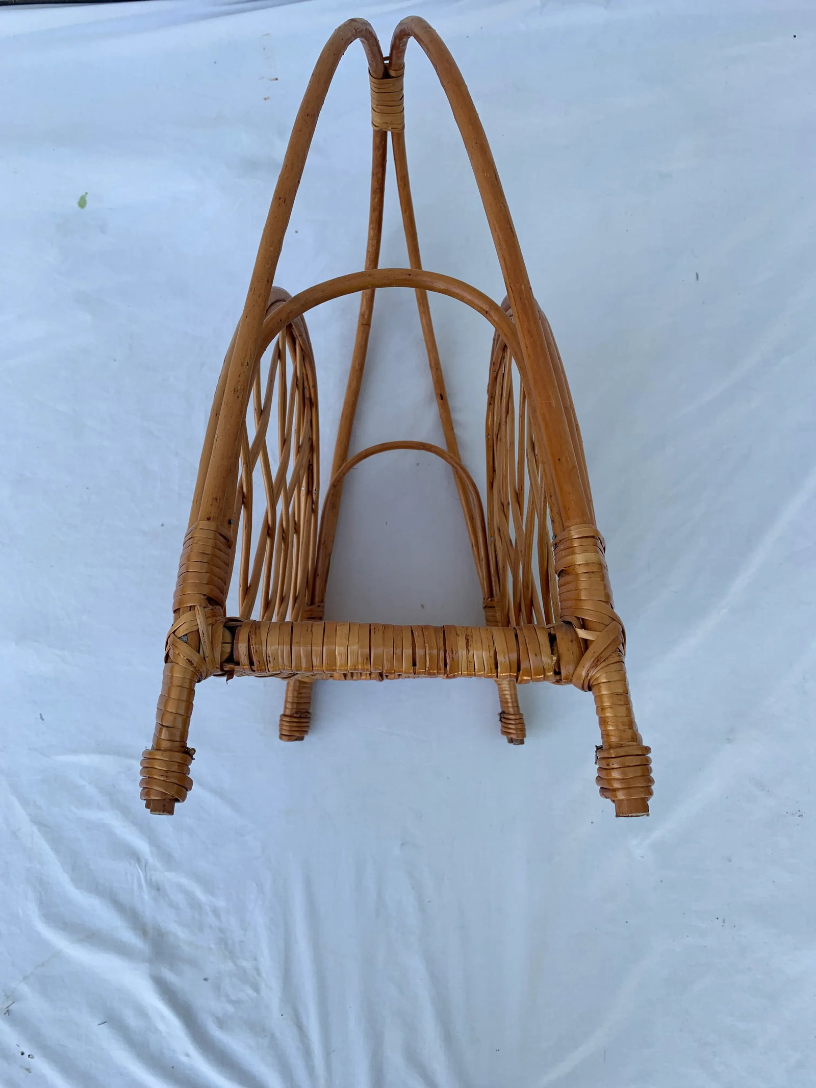 Vintage Wicker Magazine Basket - 5