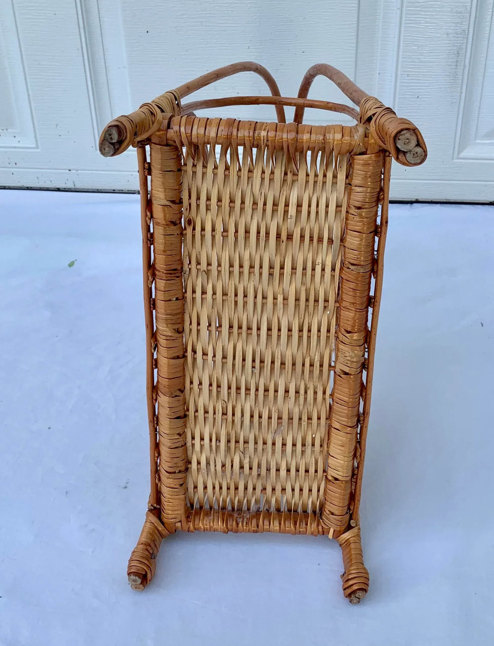 Vintage Wicker Magazine Basket - 6