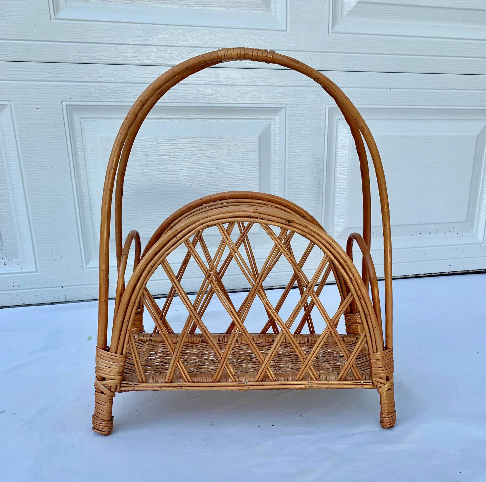 Vintage Wicker Magazine Basket - 7