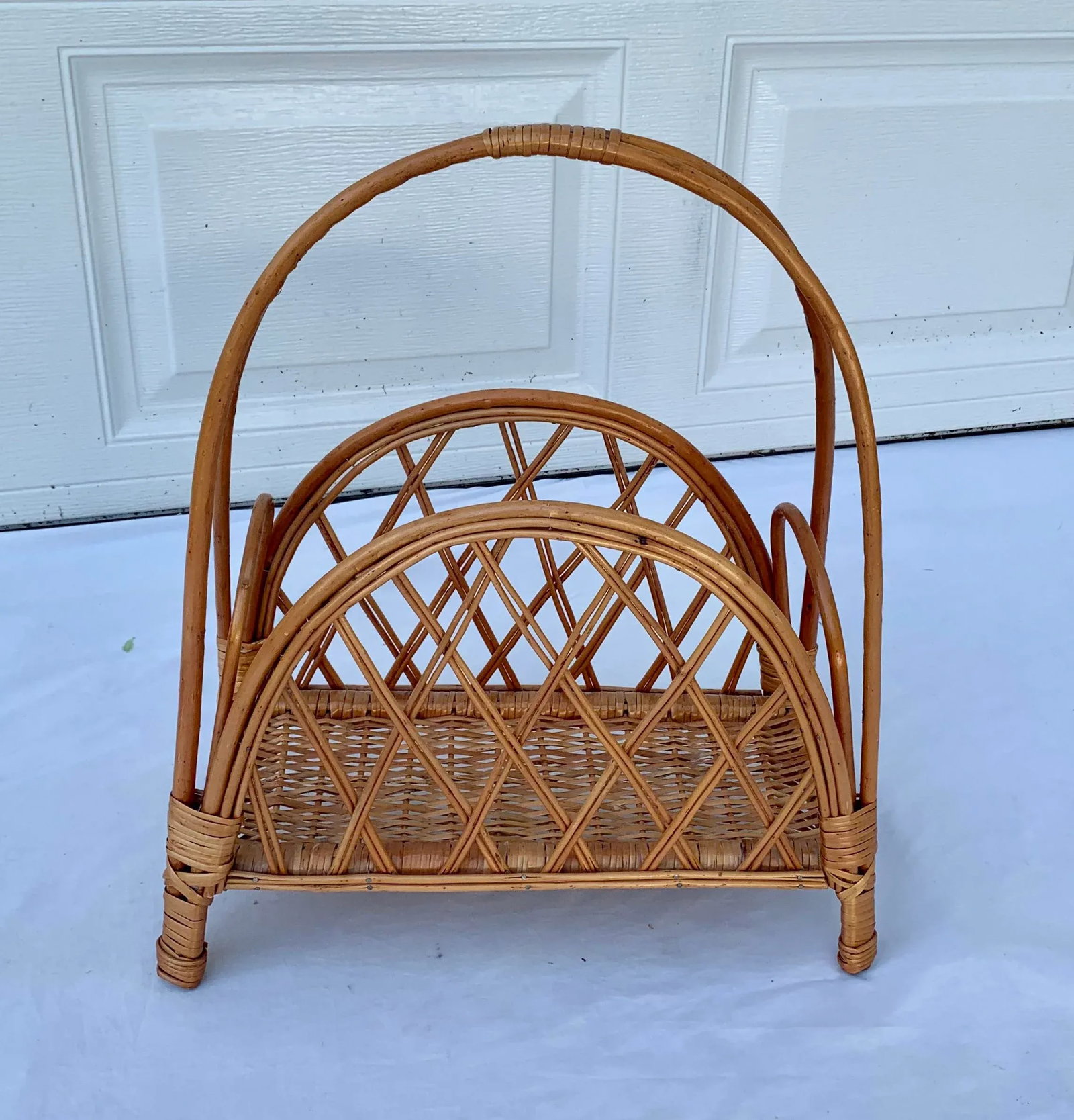 Vintage Wicker Magazine Basket - 8