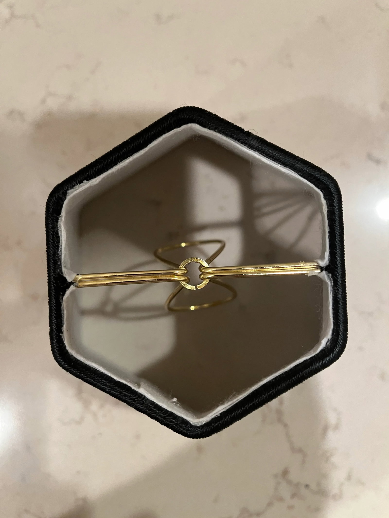 Hand Tailored Small Black Hexagonal Lamp Shade - 2
