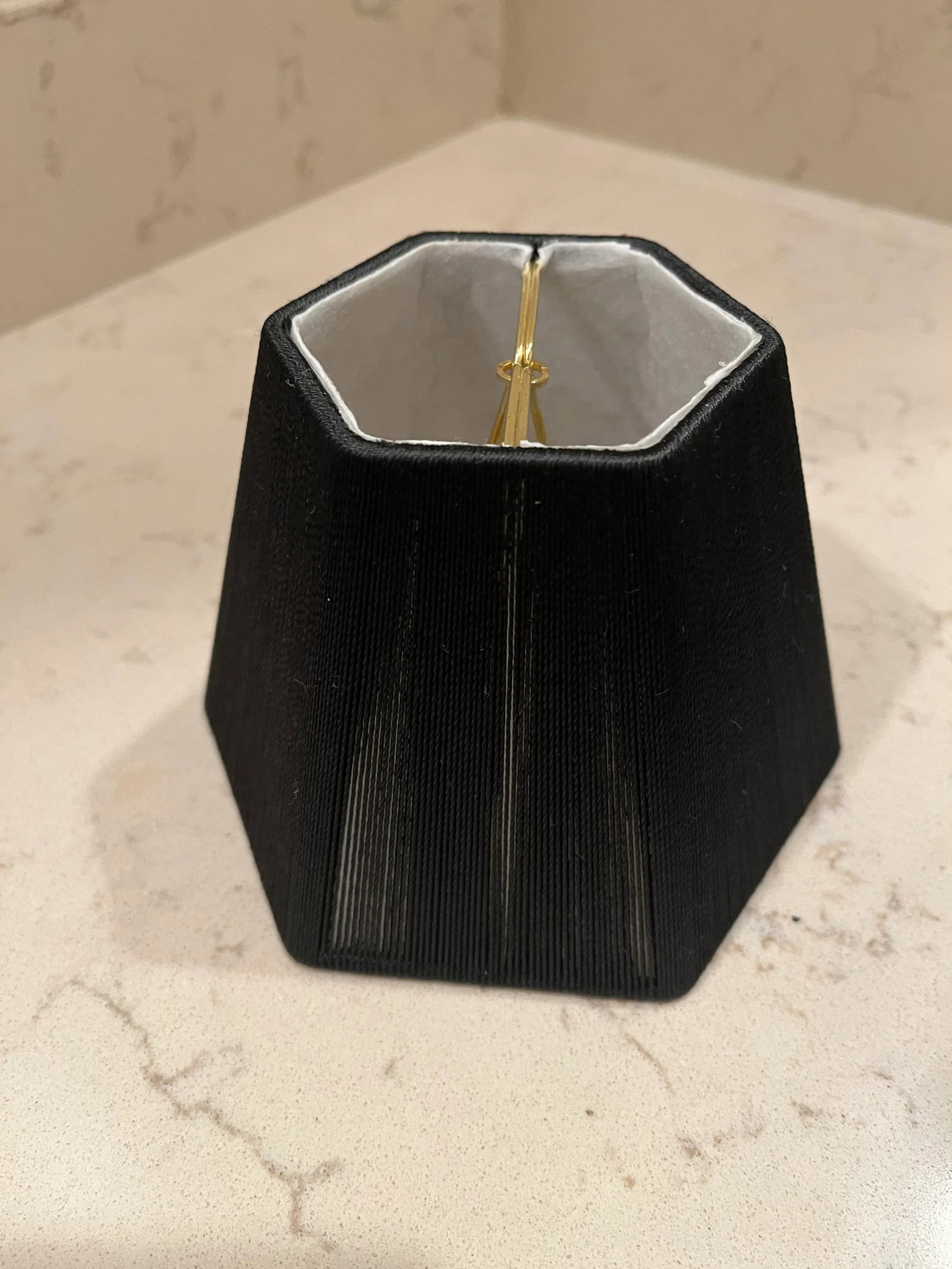 Hand Tailored Small Black Hexagonal Lamp Shade - 4