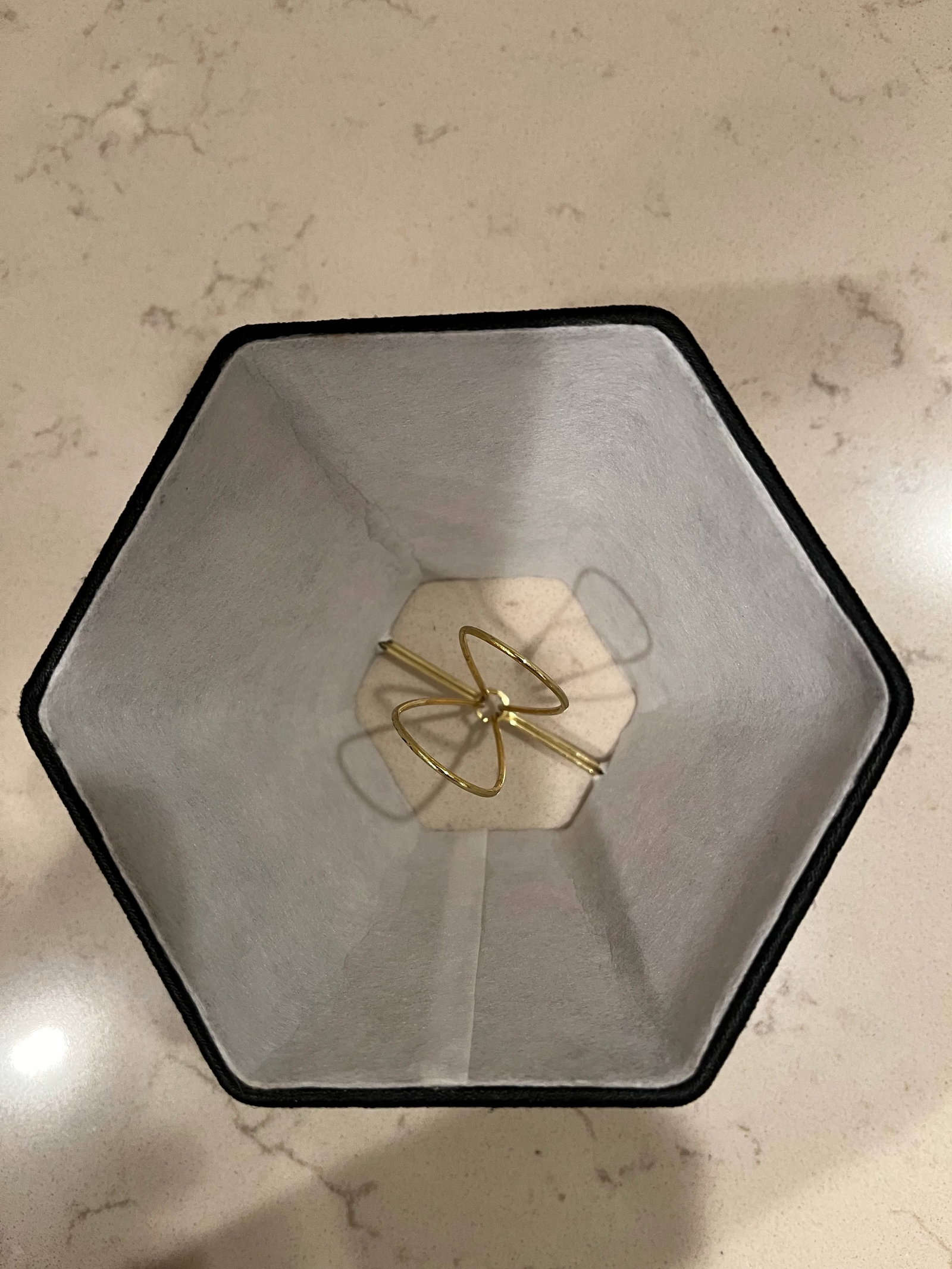 Hand Tailored Small Black Hexagonal Lamp Shade - 5