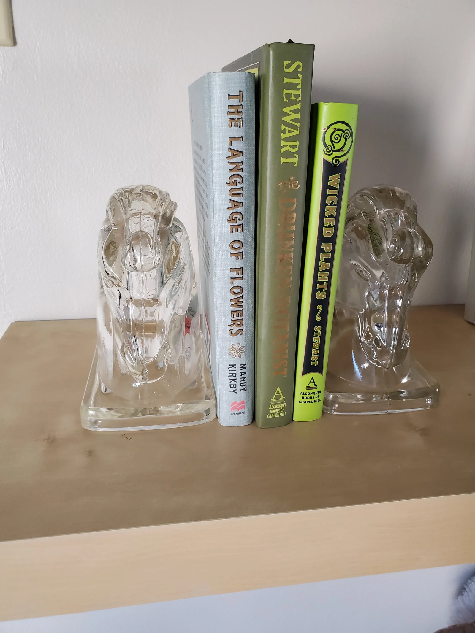 Vintage Glass Horse Head Bookends - a Pair - 4