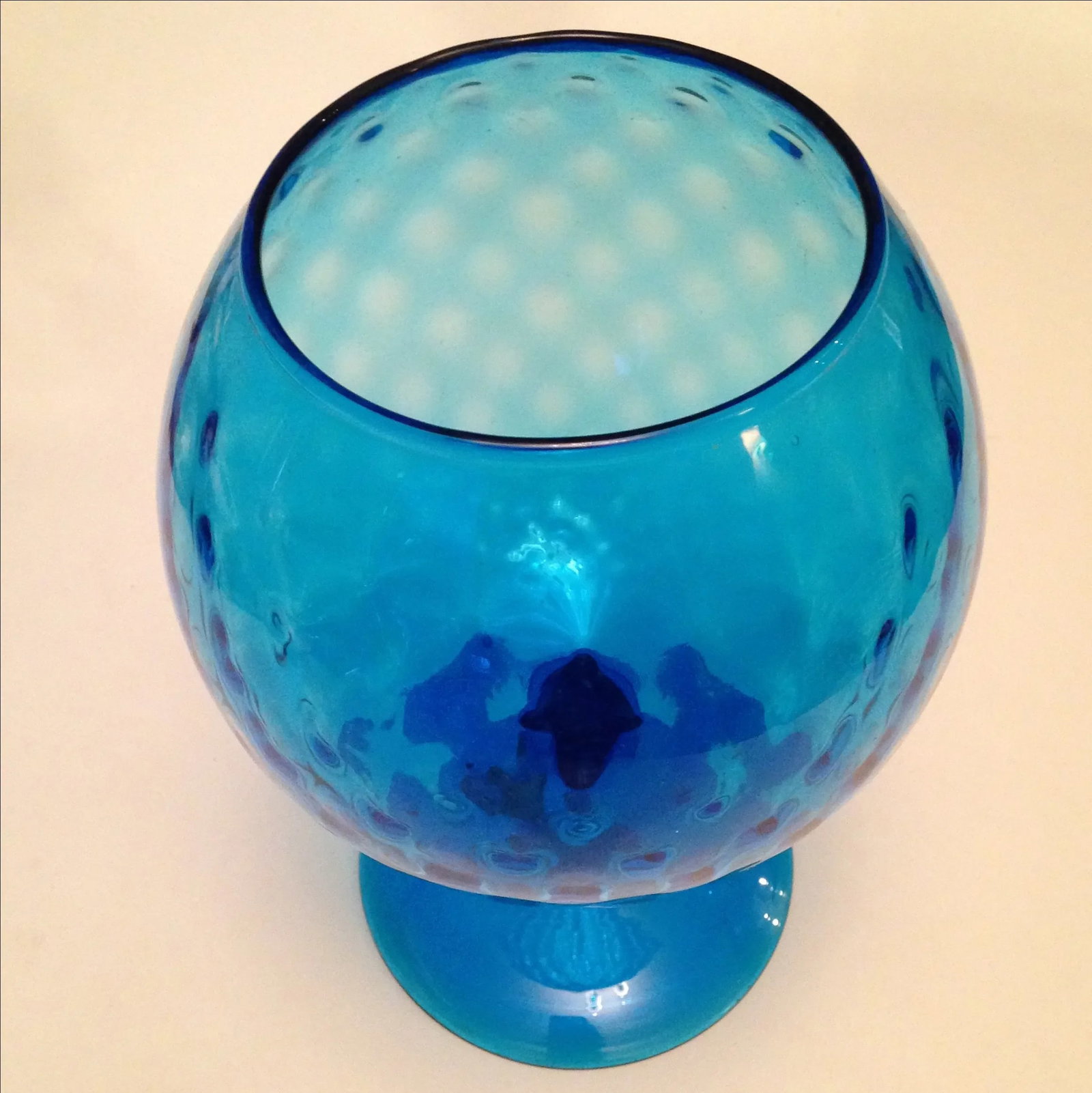 Large Italian Blue Glass Goblet - 3