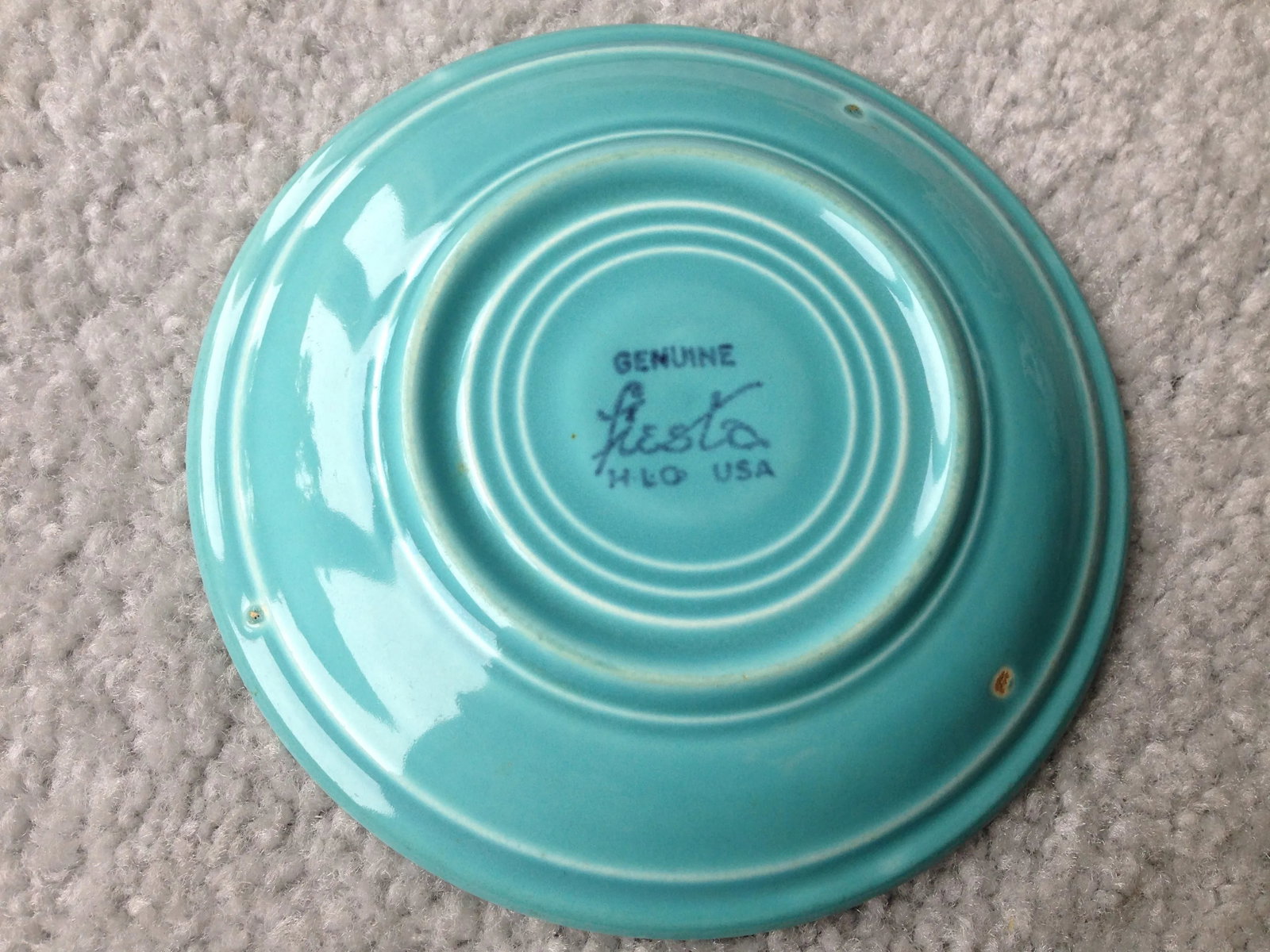 Vintage Turquoise Fiestaware Saucer - 7
