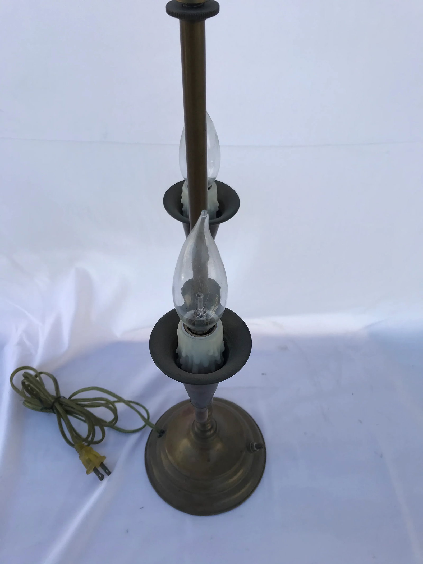 Early American Original Solid Brass Table Lamp - 5