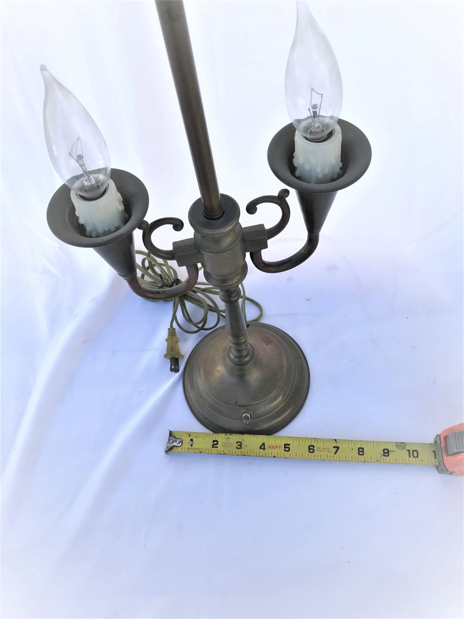 Early American Original Solid Brass Table Lamp - 6