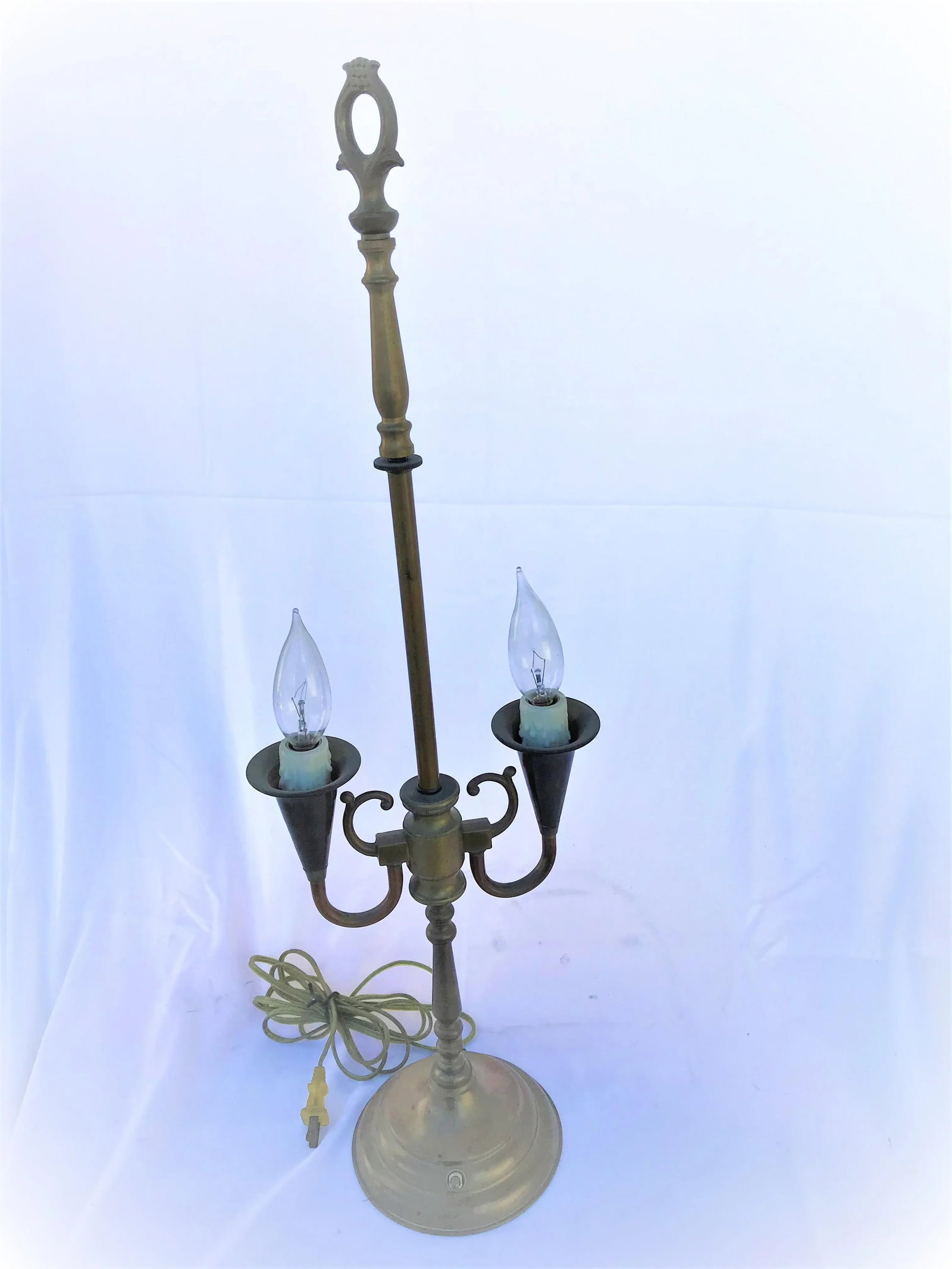 Early American Original Solid Brass Table Lamp - 7