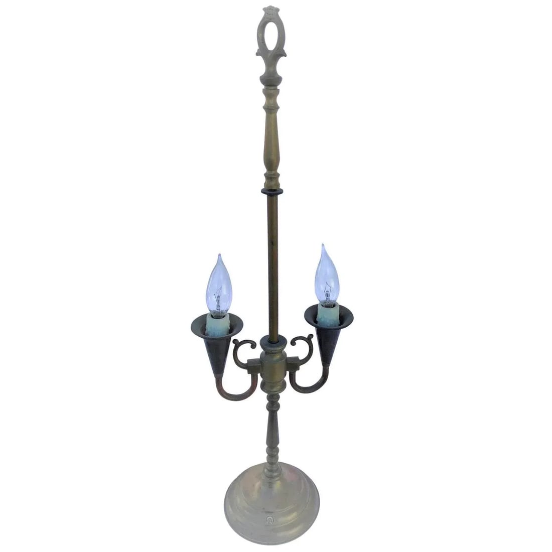 Early American Original Solid Brass Table Lamp - 8