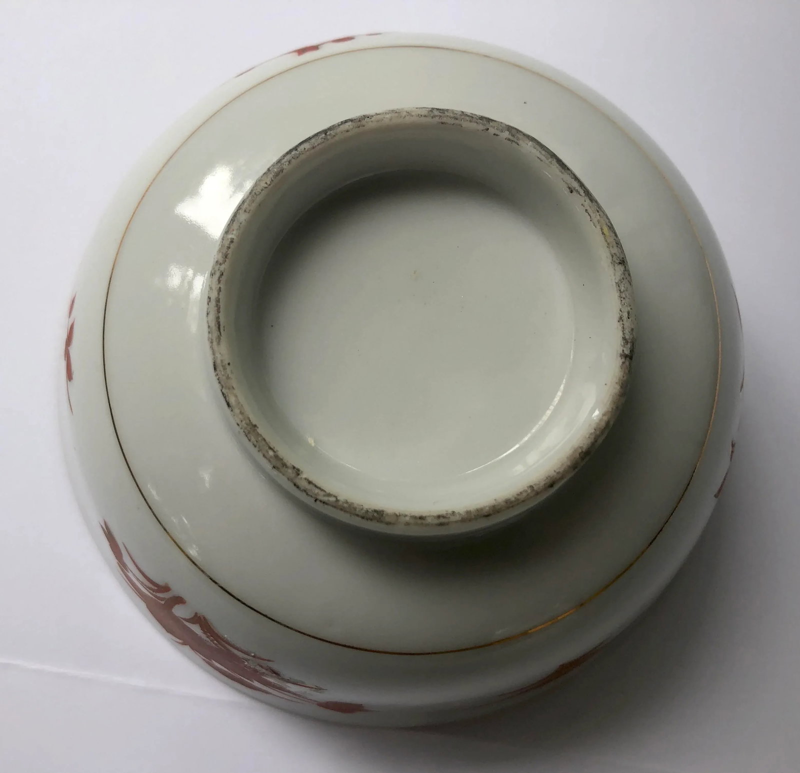 Vintage Hand Painted Gilt Floral Porcelain Bowl - 9