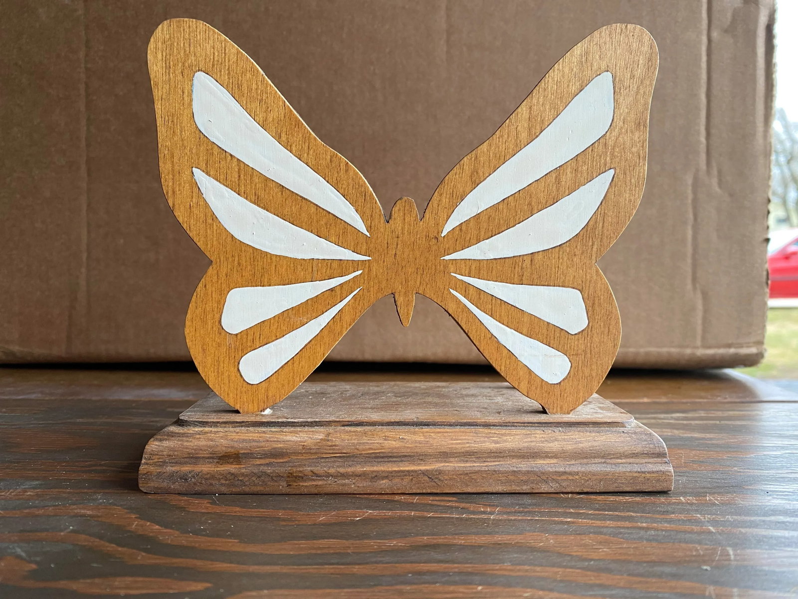 Late 20th Century Handmade Wooden Butterfly Letter Organizer - 7