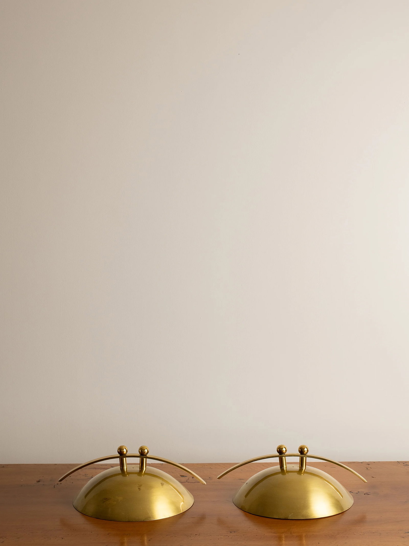 Pair of 1970's Vintage Brass Wall Sconces - 2