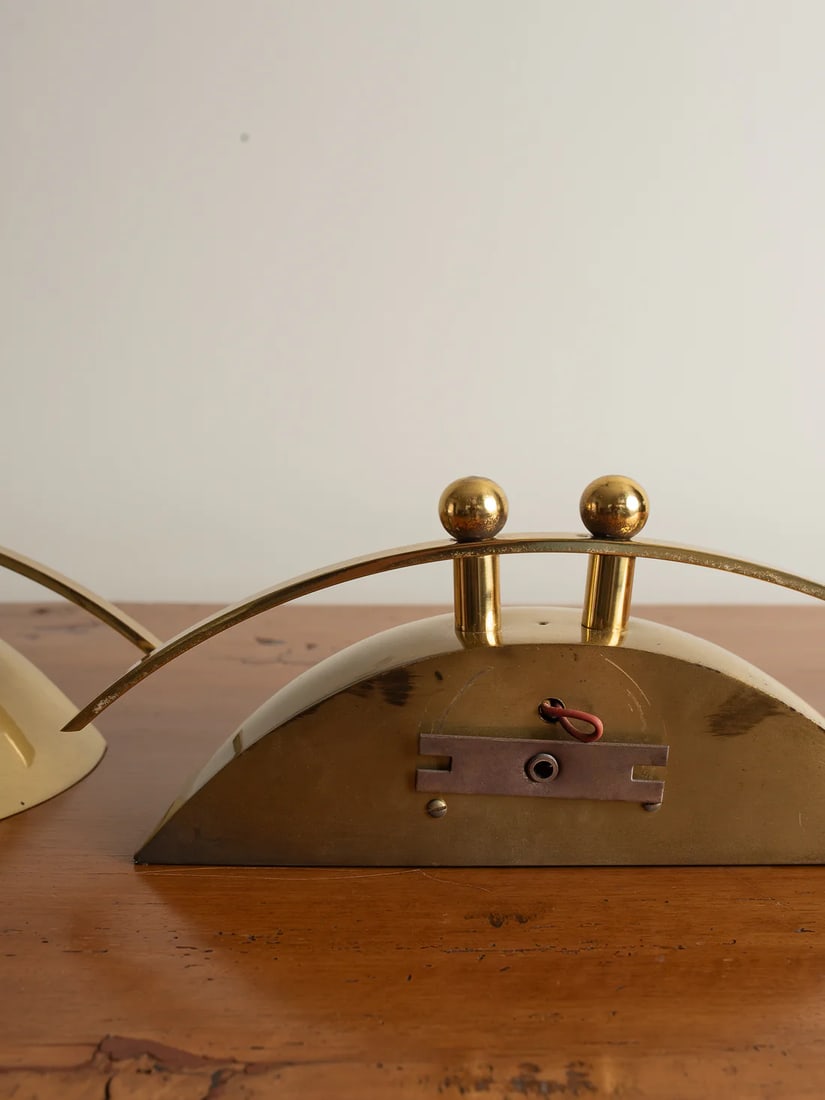 Pair of 1970's Vintage Brass Wall Sconces - 4