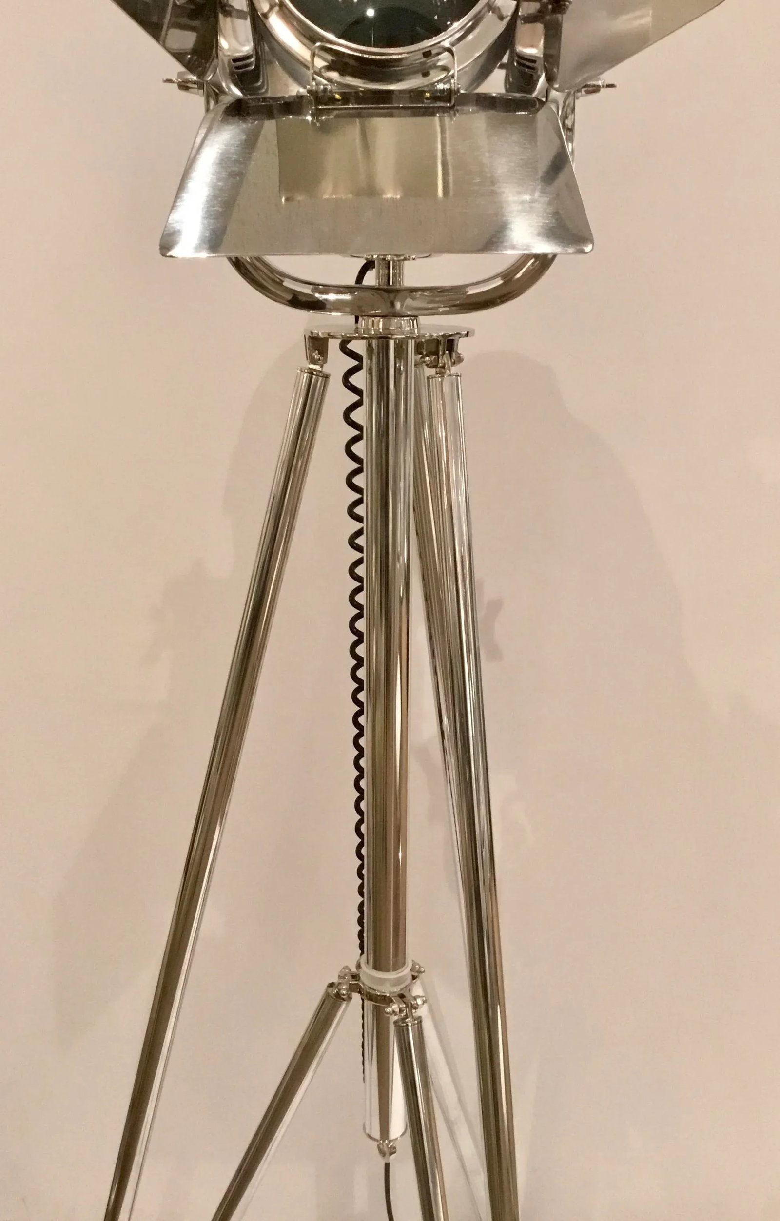 Modern Polished Nickel Theatre Light Floor Lamp - 3