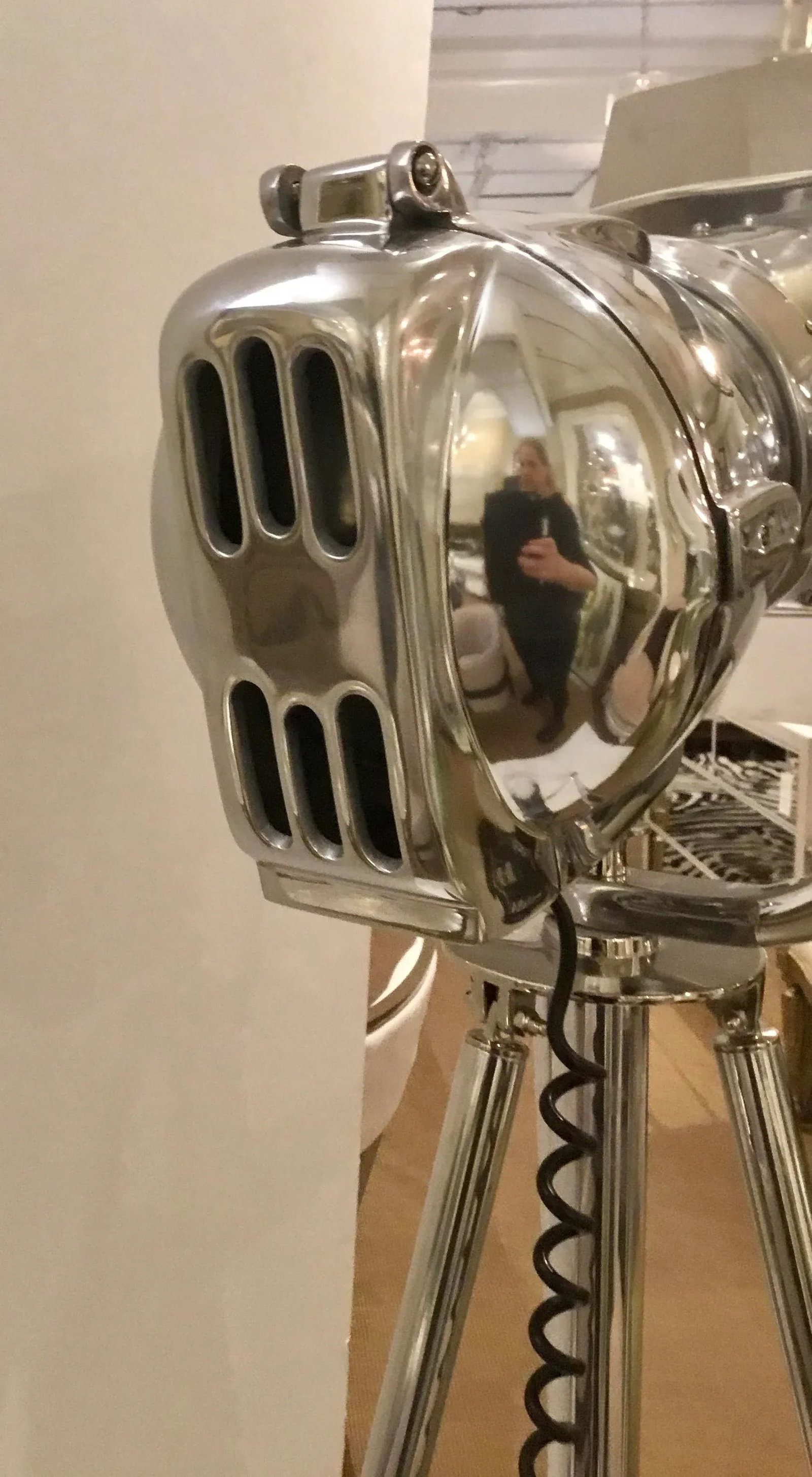 Modern Polished Nickel Theatre Light Floor Lamp - 4
