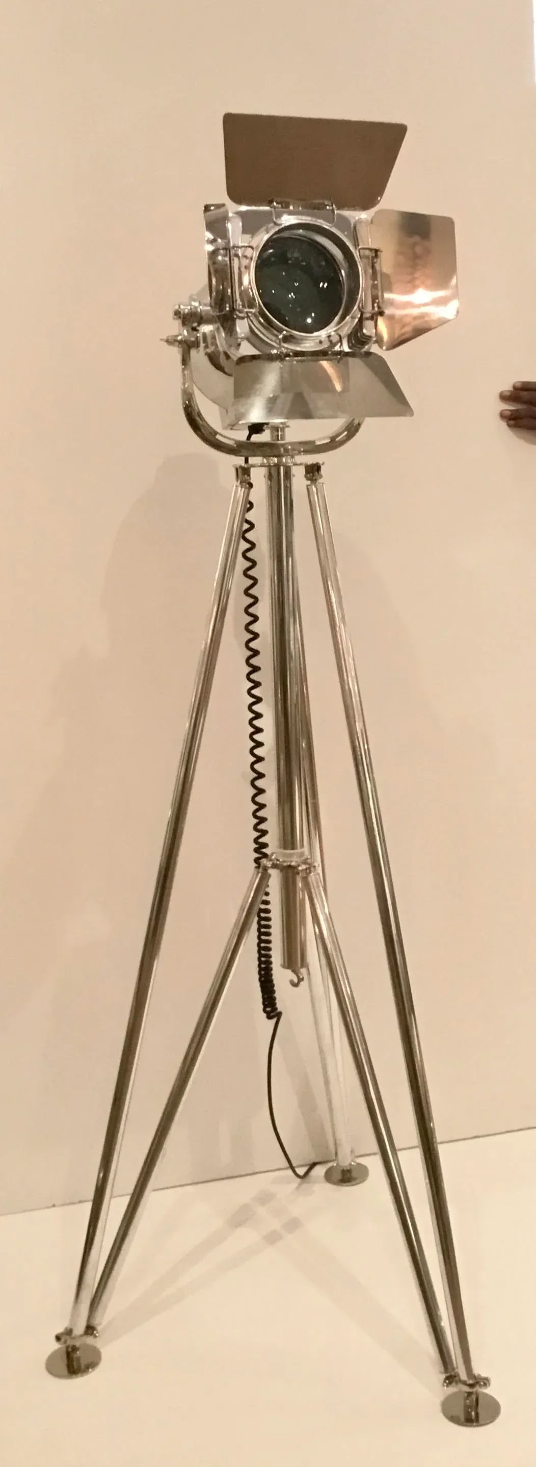 Modern Polished Nickel Theatre Light Floor Lamp - 7