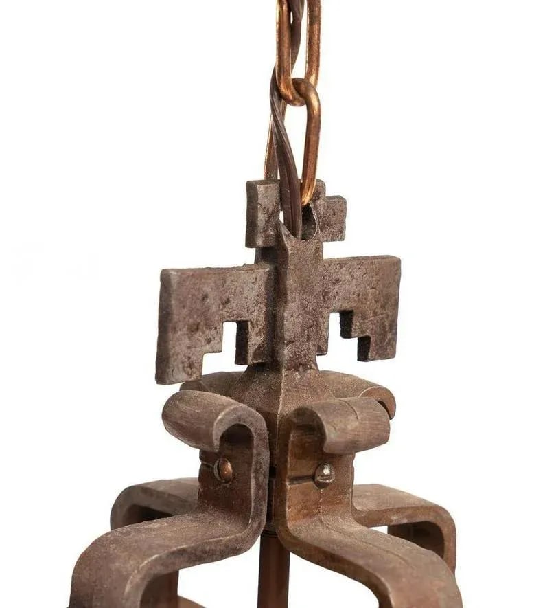 Vintage w.r. Dallas Copper Four Light Chandelier - 2