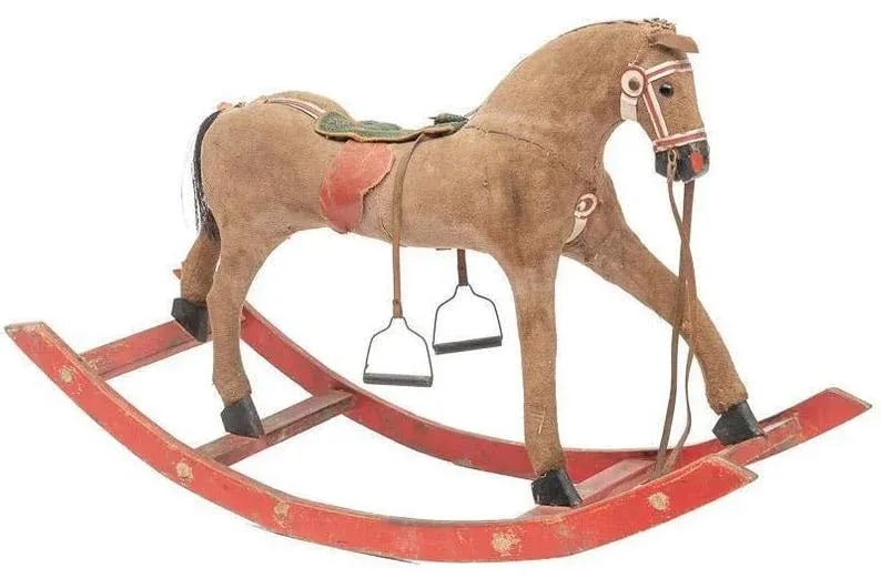 Antique American Carved & Painted Early Rocking Horse - 8
