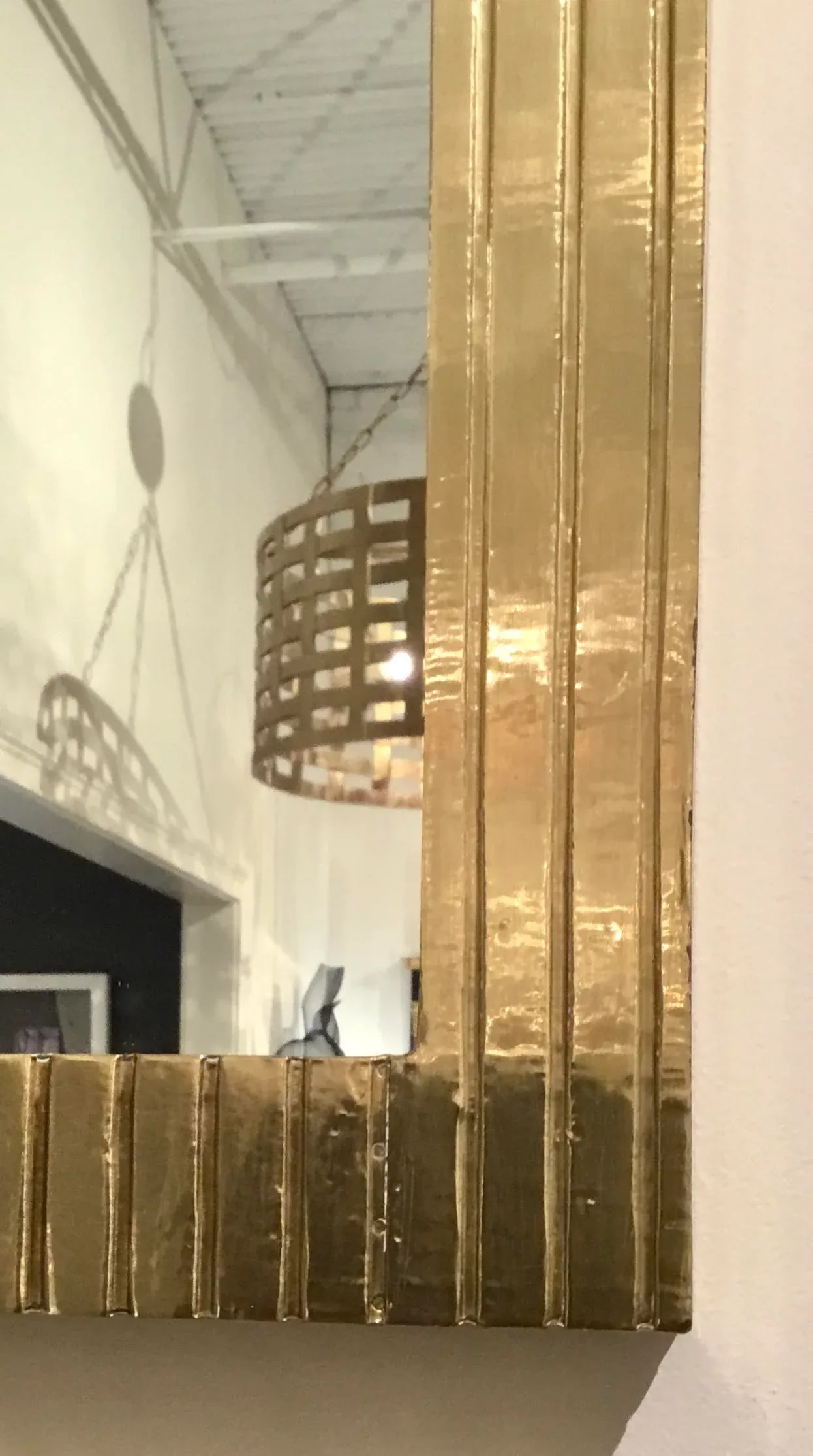 Currey & Co. Modern Brass Foil Finished Wall Mirror - 2