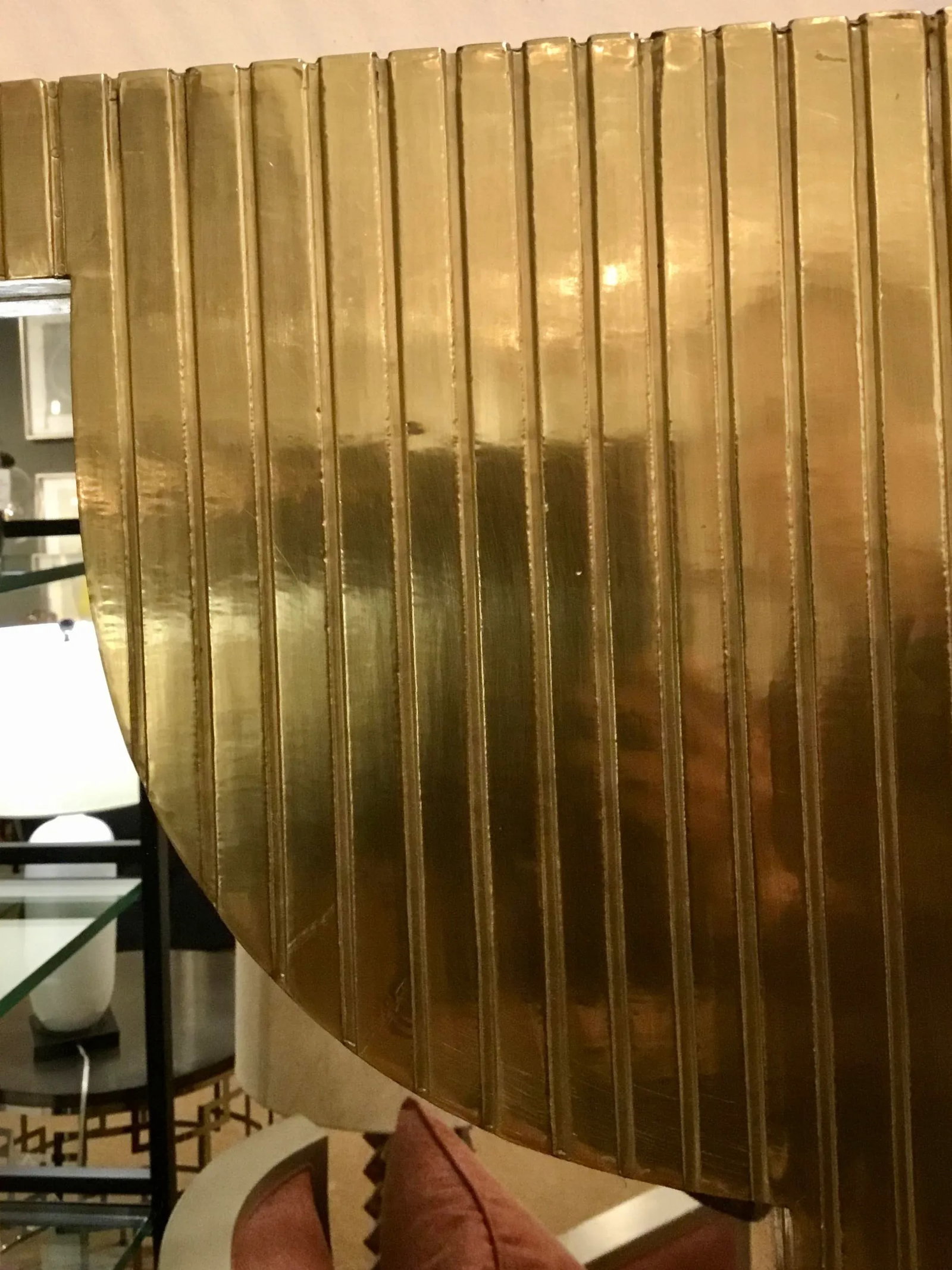 Currey & Co. Modern Brass Foil Finished Wall Mirror - 5