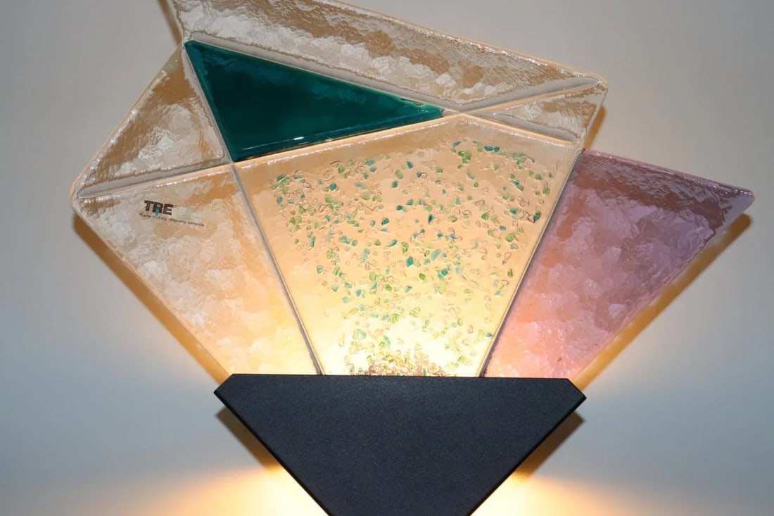 1980s Mid-Century Modern Murano Glass Wall Lamp - 6