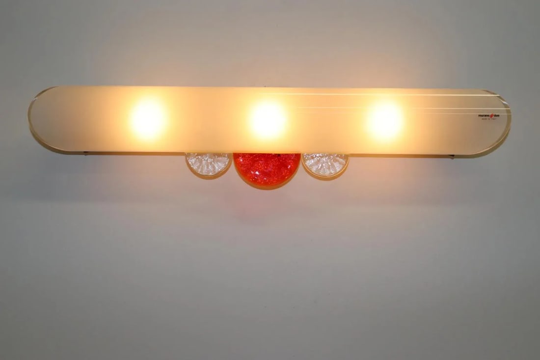 1980s Mid-Century Modern Murano Glass Wall Lamp - 3