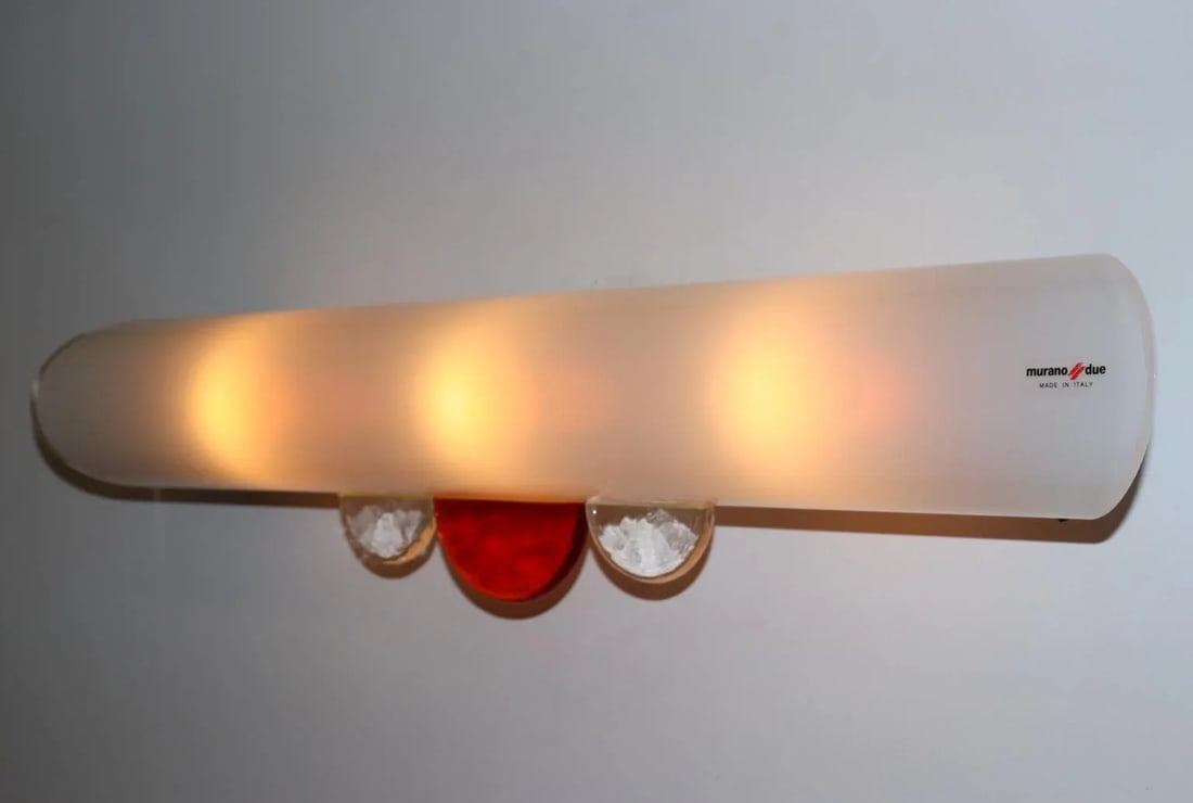 1980s Mid-Century Modern Murano Glass Wall Lamp - 9