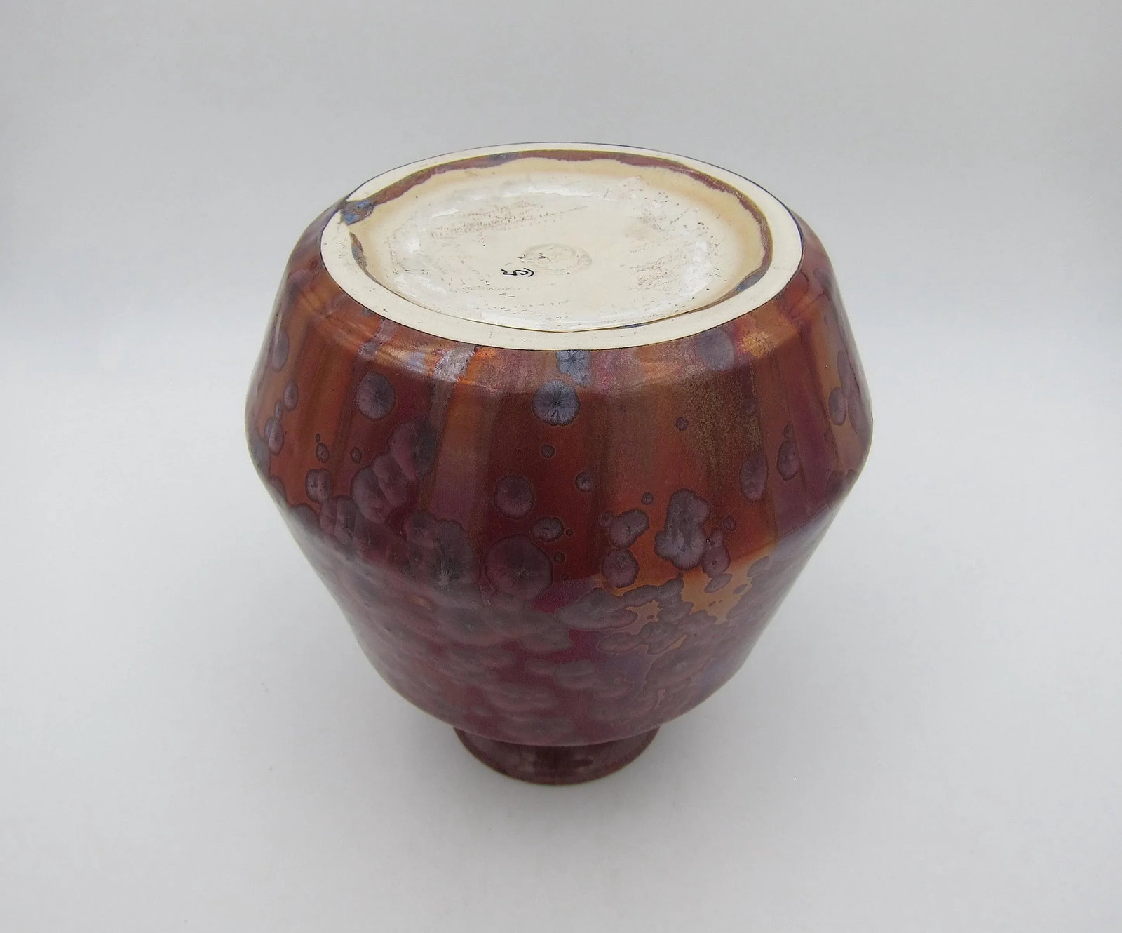 1930s French Desvres Art Deco Vase With Metallic Luster Crystalline Glaze - 8