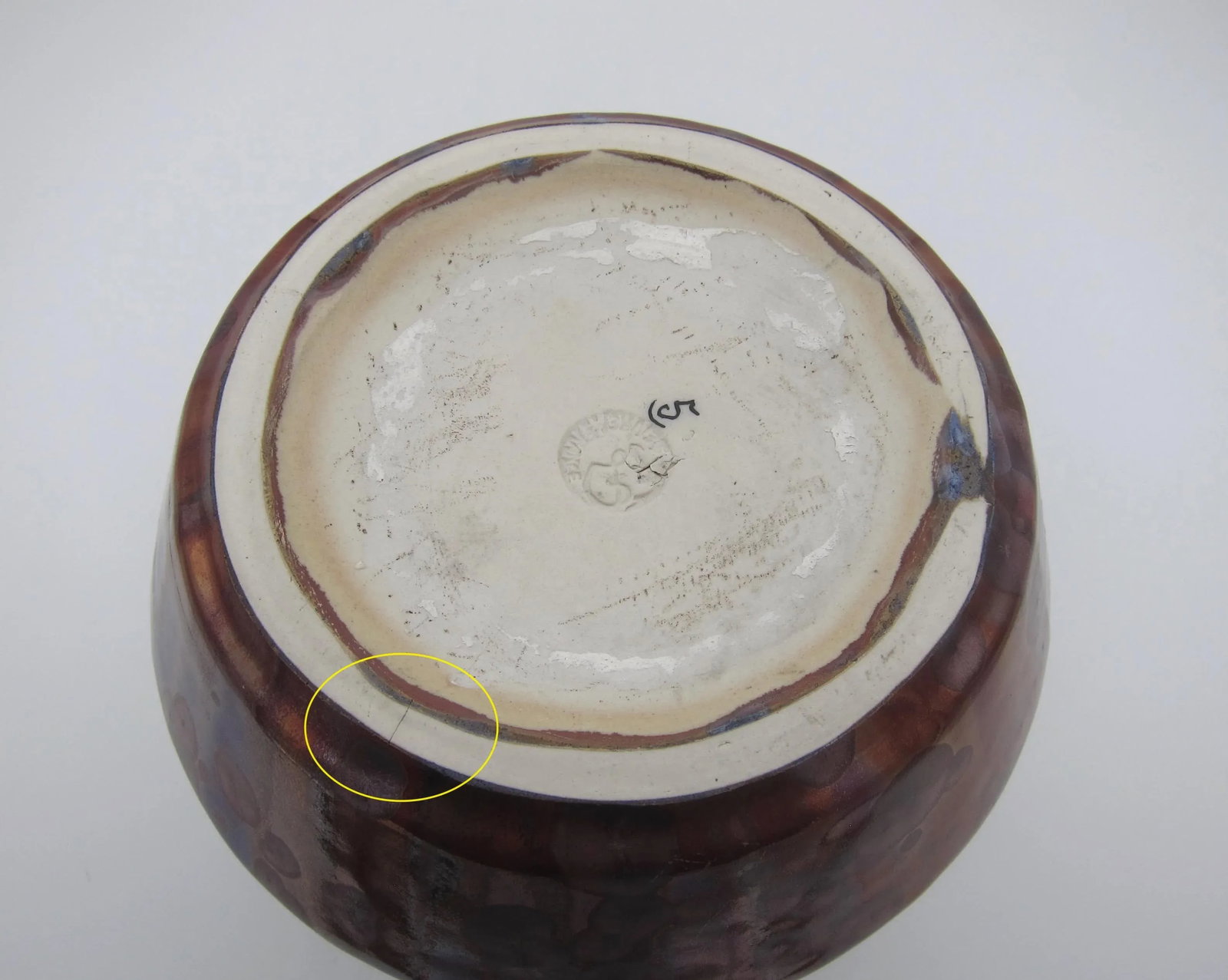 1930s French Desvres Art Deco Vase With Metallic Luster Crystalline Glaze - 9