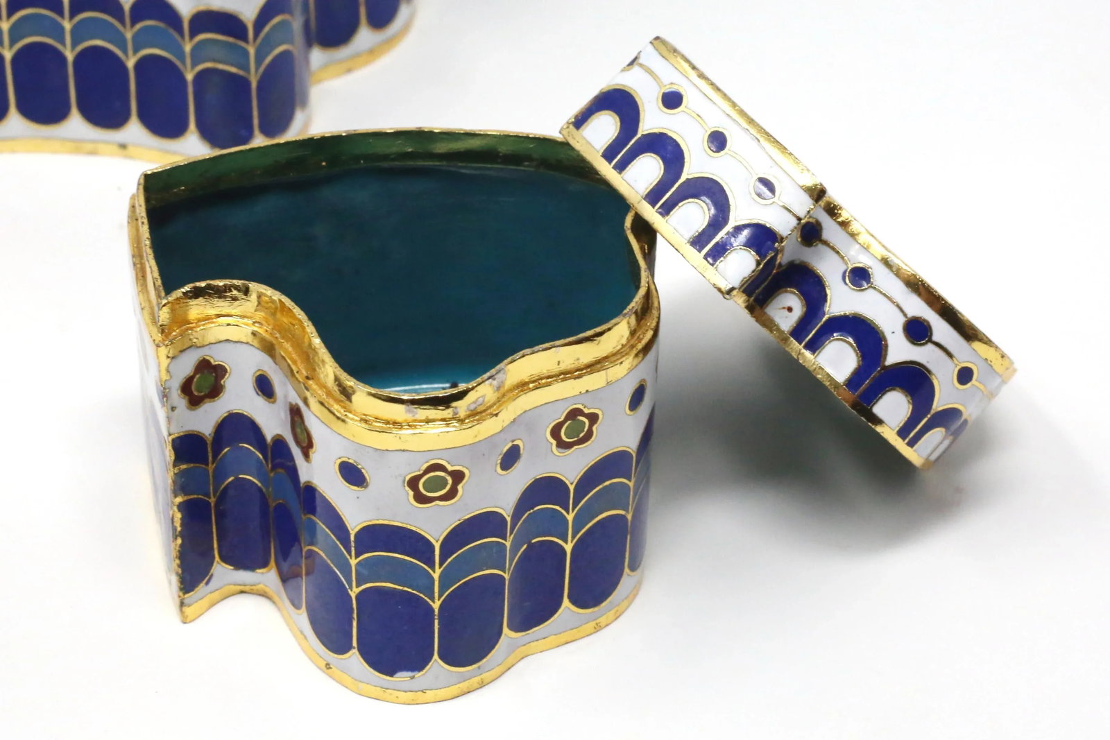 Vintage 4-Piece Cloisonne Butterfly Boxes - Set of 4 - 8
