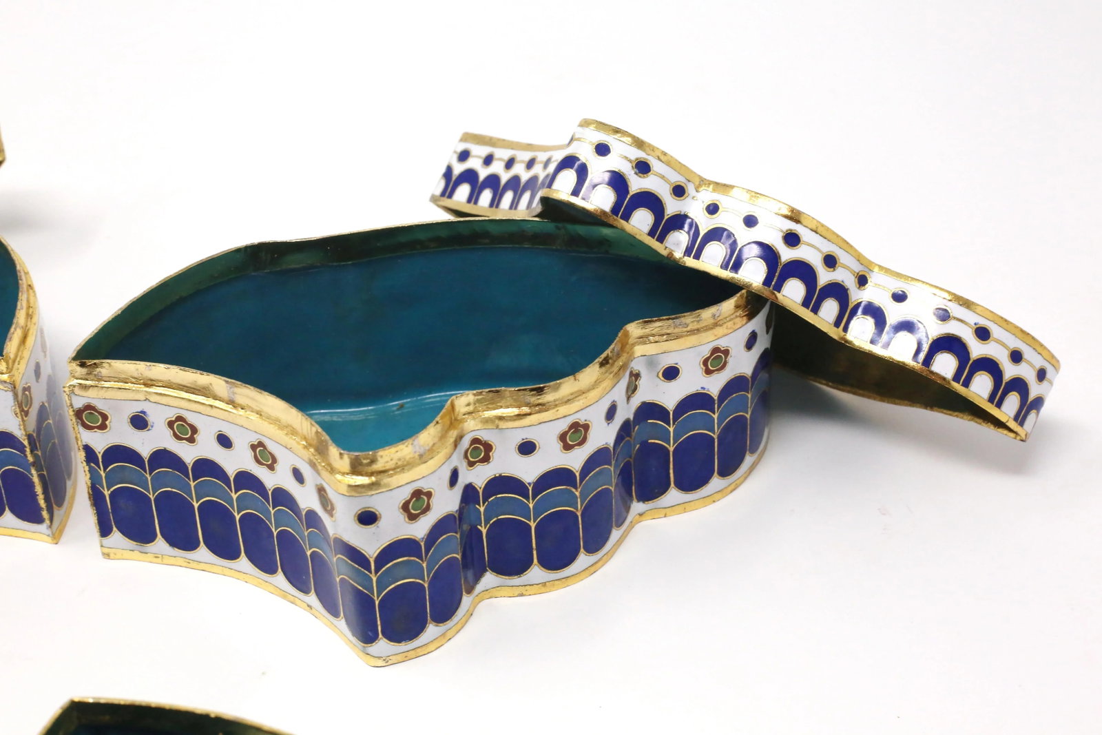 Vintage 4-Piece Cloisonne Butterfly Boxes - Set of 4 - 9