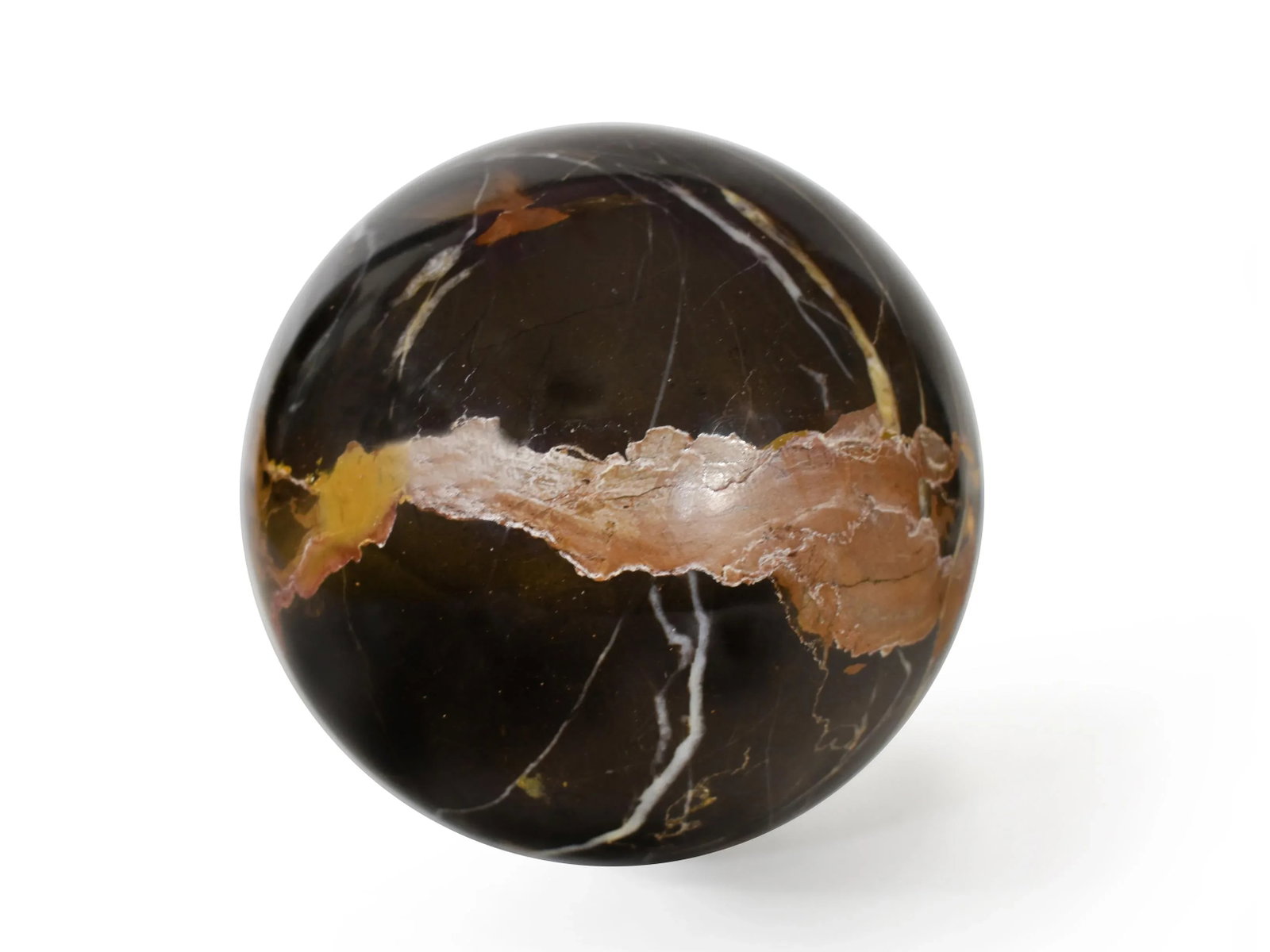 Late 20th Century Black Gold Onyx Orb Sphere Ball Figurine - 4