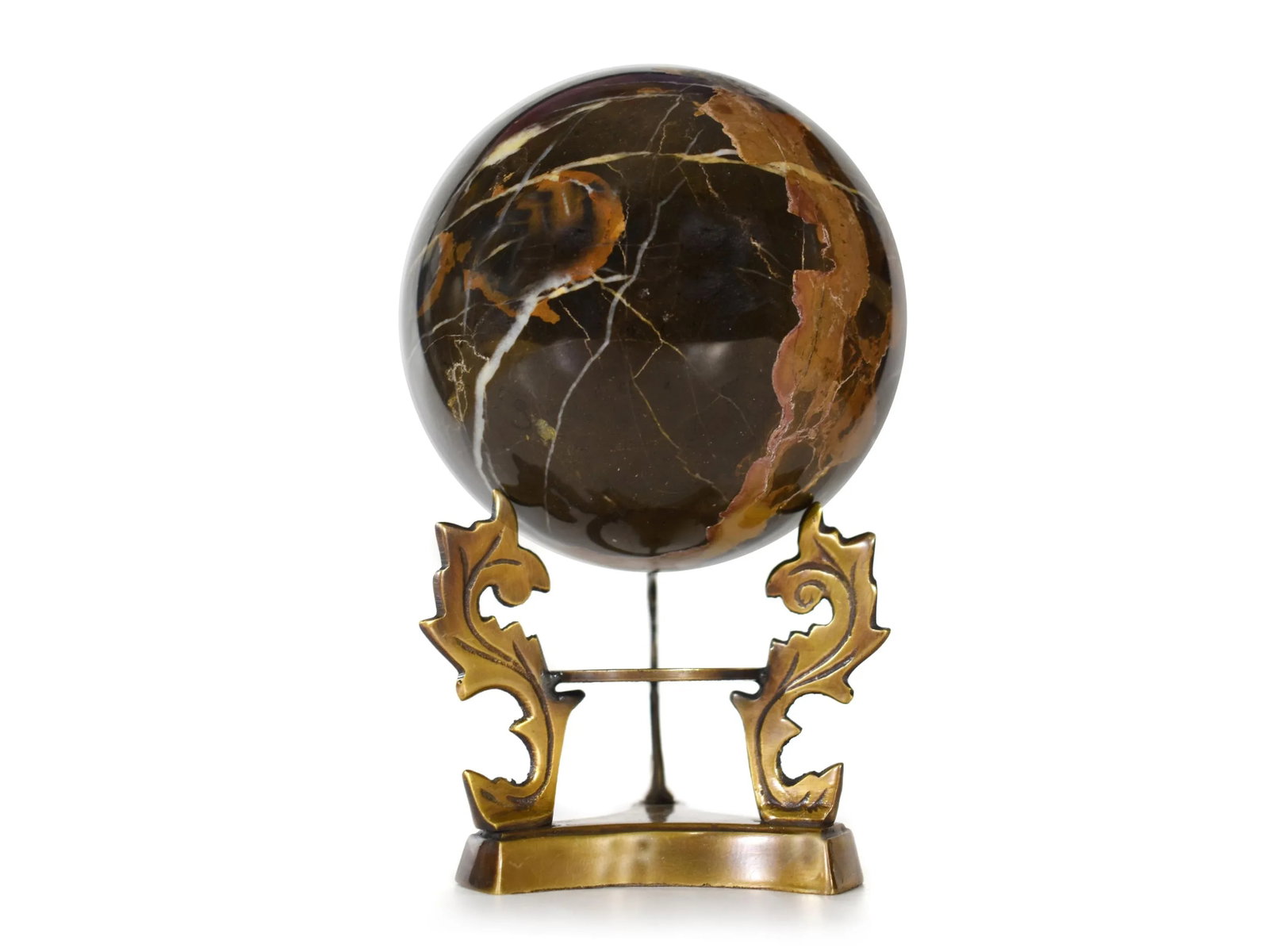 Late 20th Century Black Gold Onyx Orb Sphere Ball Figurine - 7