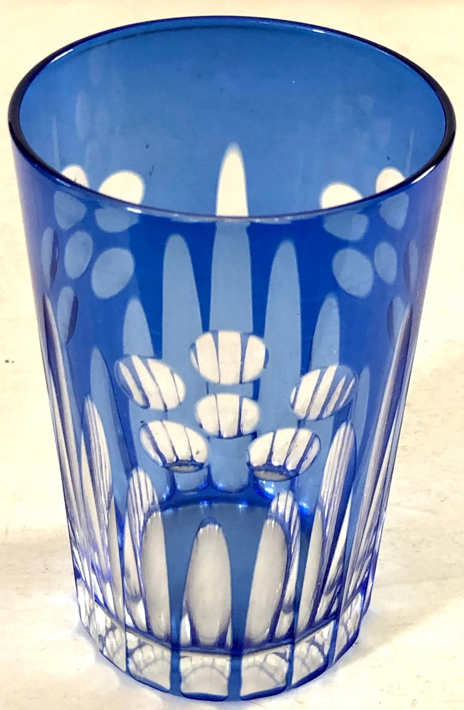 Blue Cut Glass Beverage Set in Box, Set of 6 - 2