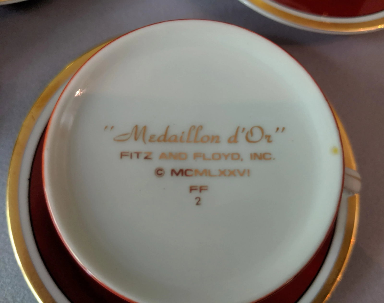 Fitz & Floyd Medaillon Orange d'Or Coffee Service - Set of 8 - 11