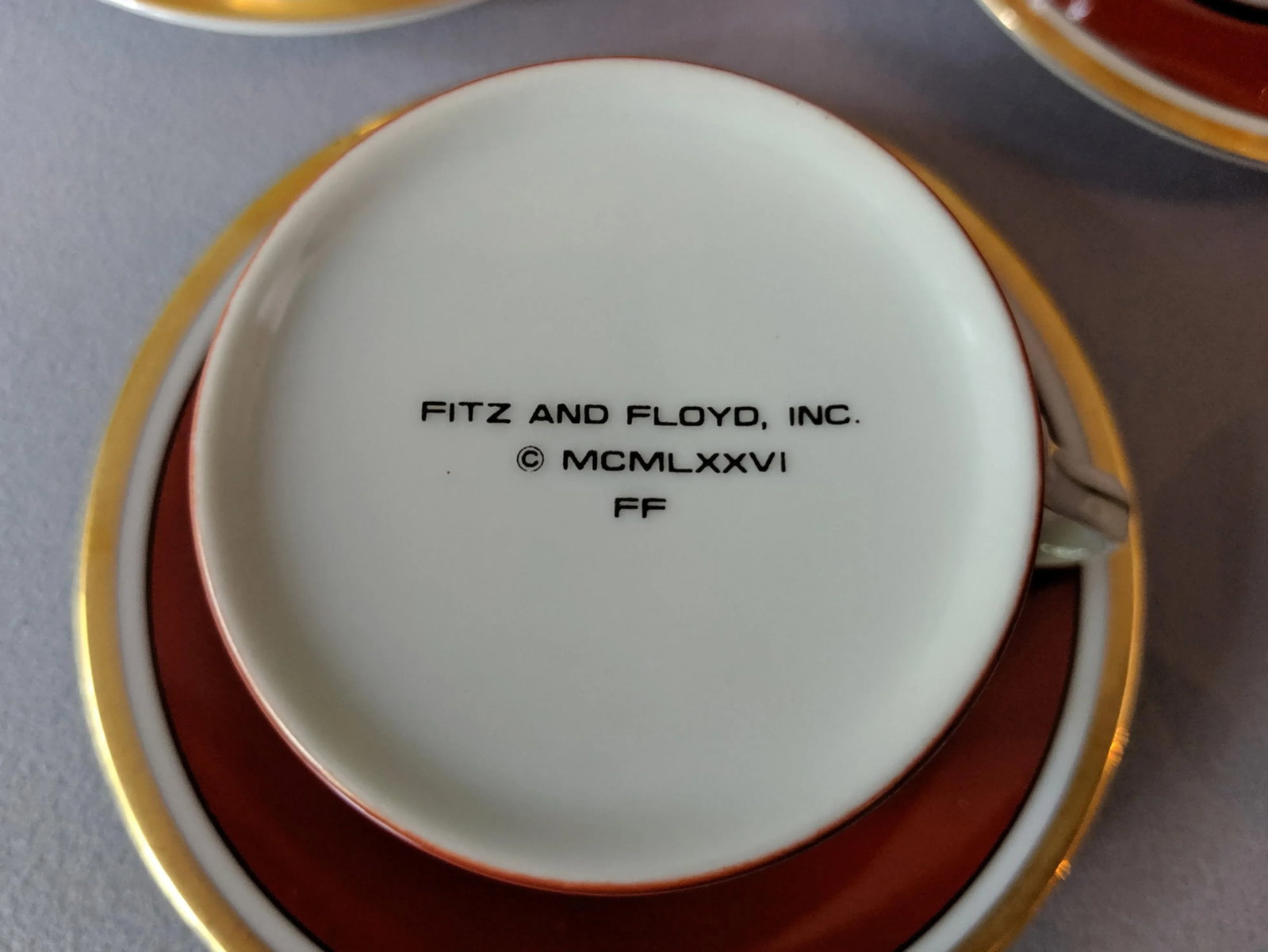 Fitz & Floyd Medaillon Orange d'Or Coffee Service - Set of 8 - 12