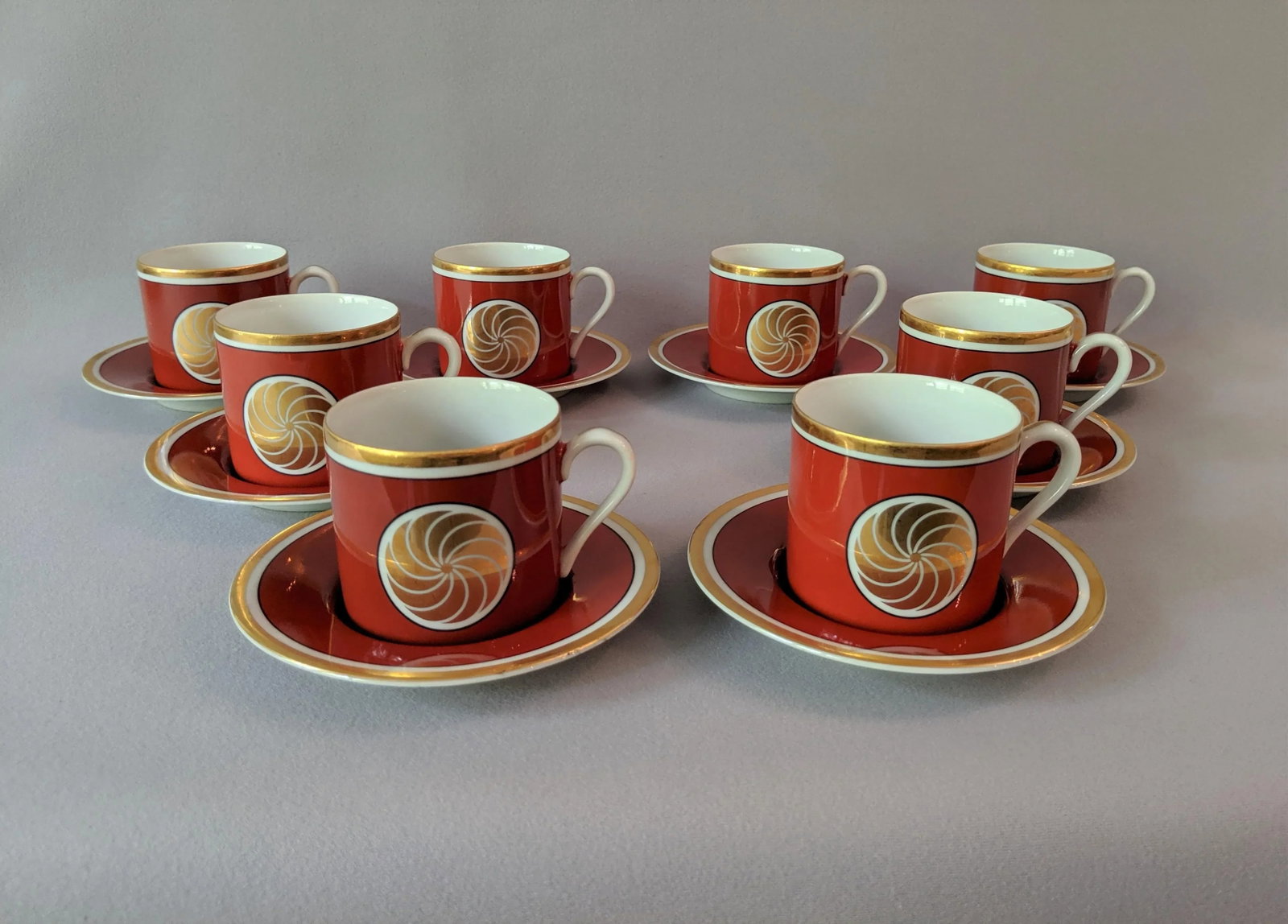 Fitz & Floyd Medaillon Orange d'Or Coffee Service - Set of 8 - 2