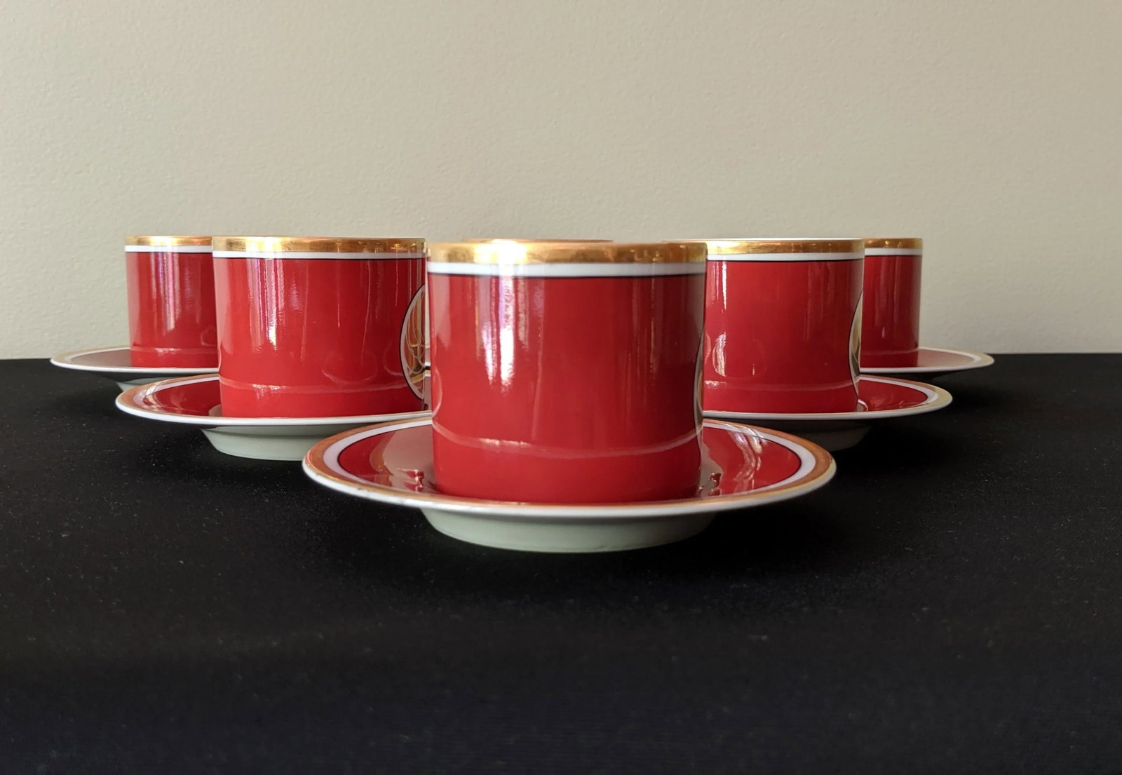 Fitz & Floyd Medaillon Orange d'Or Coffee Service - Set of 8 - 4