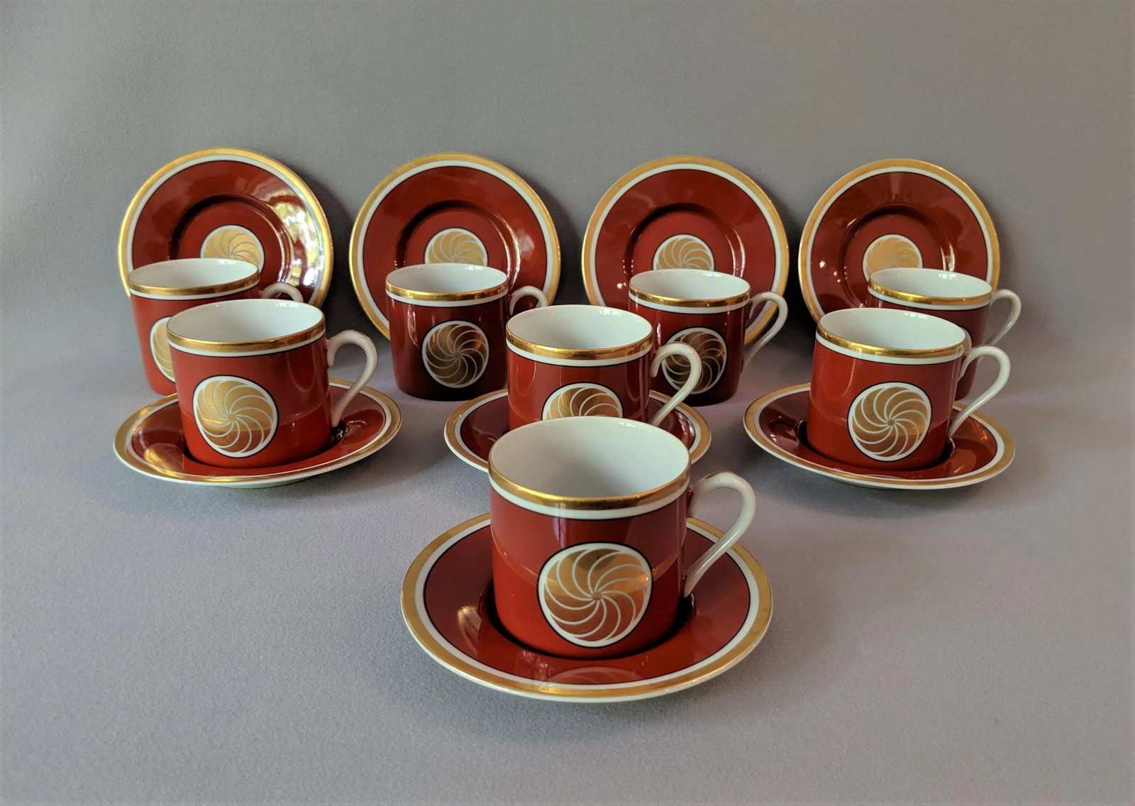 Fitz & Floyd Medaillon Orange d'Or Coffee Service - Set of 8 - 5