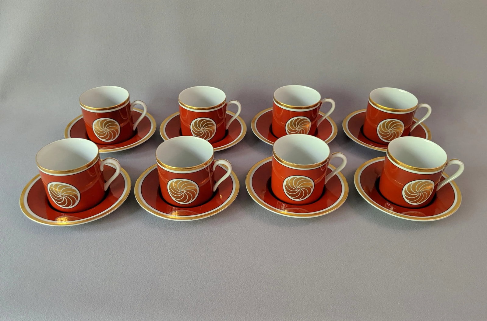 Fitz & Floyd Medaillon Orange d'Or Coffee Service - Set of 8 - 6