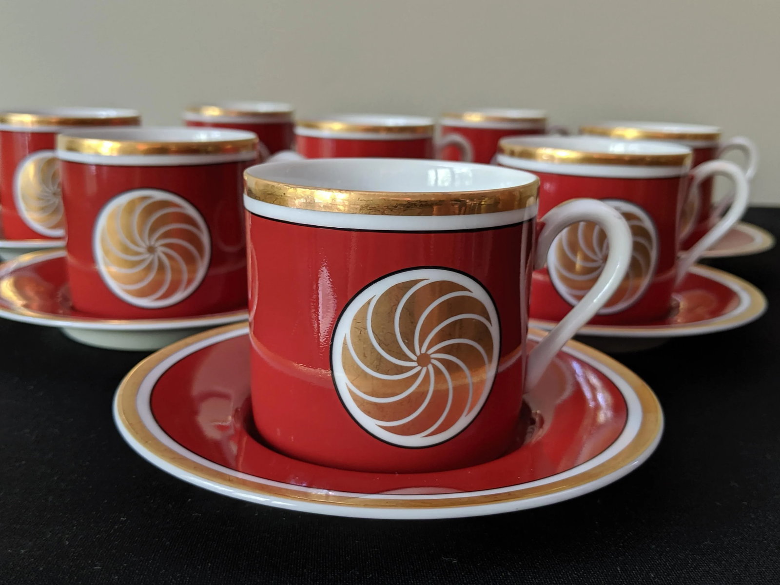 Fitz & Floyd Medaillon Orange d'Or Coffee Service - Set of 8 - 7