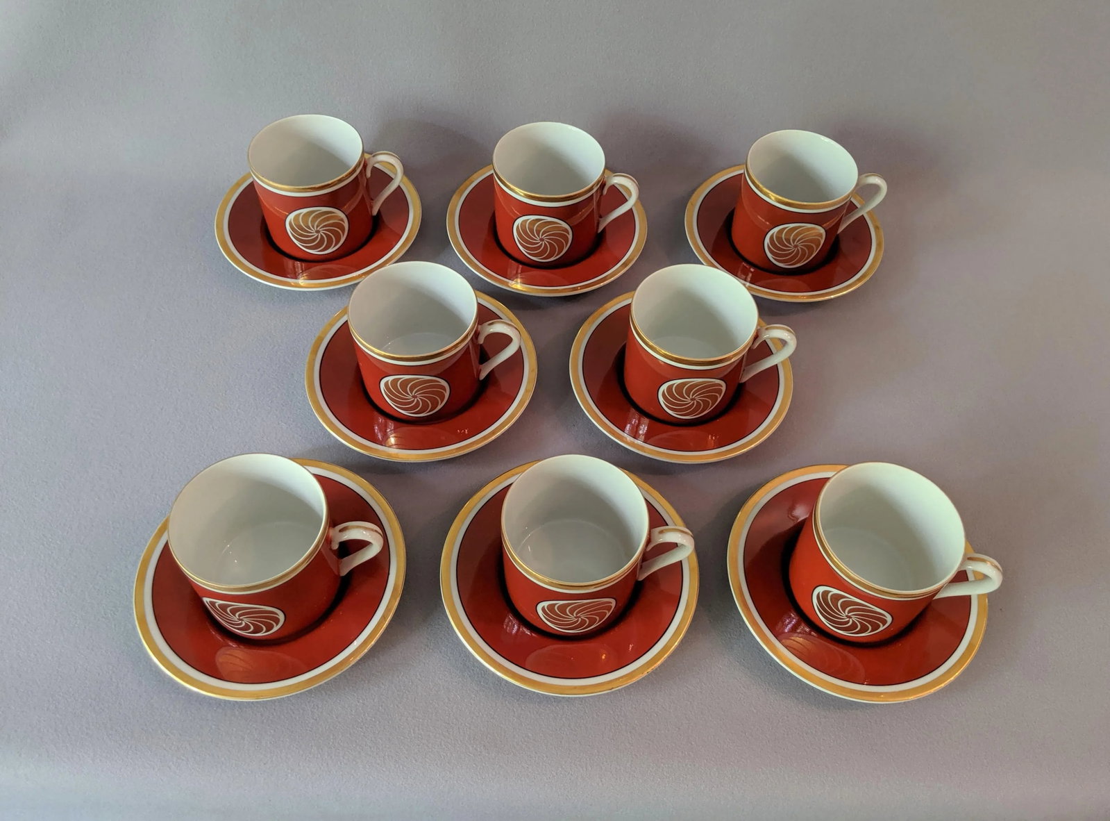 Fitz & Floyd Medaillon Orange d'Or Coffee Service - Set of 8 - 9