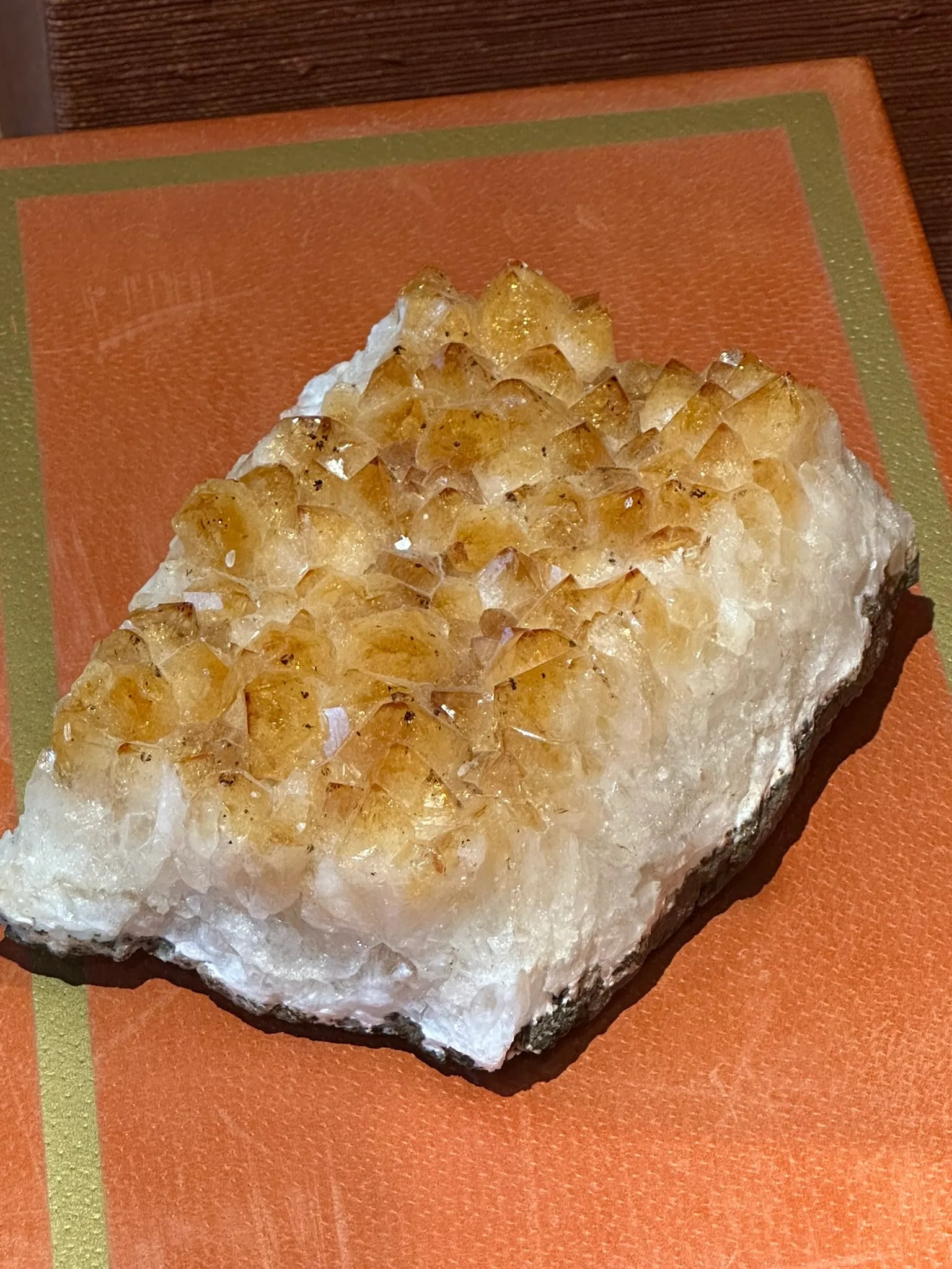 Large Natural Brazilian Orange Citrine Geode - 3