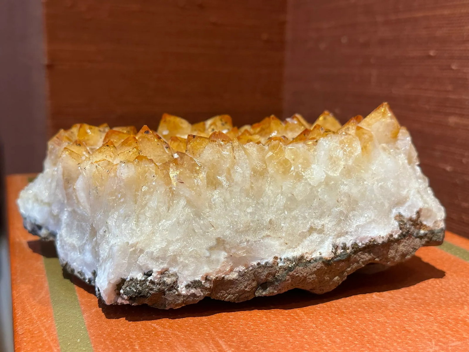 Large Natural Brazilian Orange Citrine Geode - 4