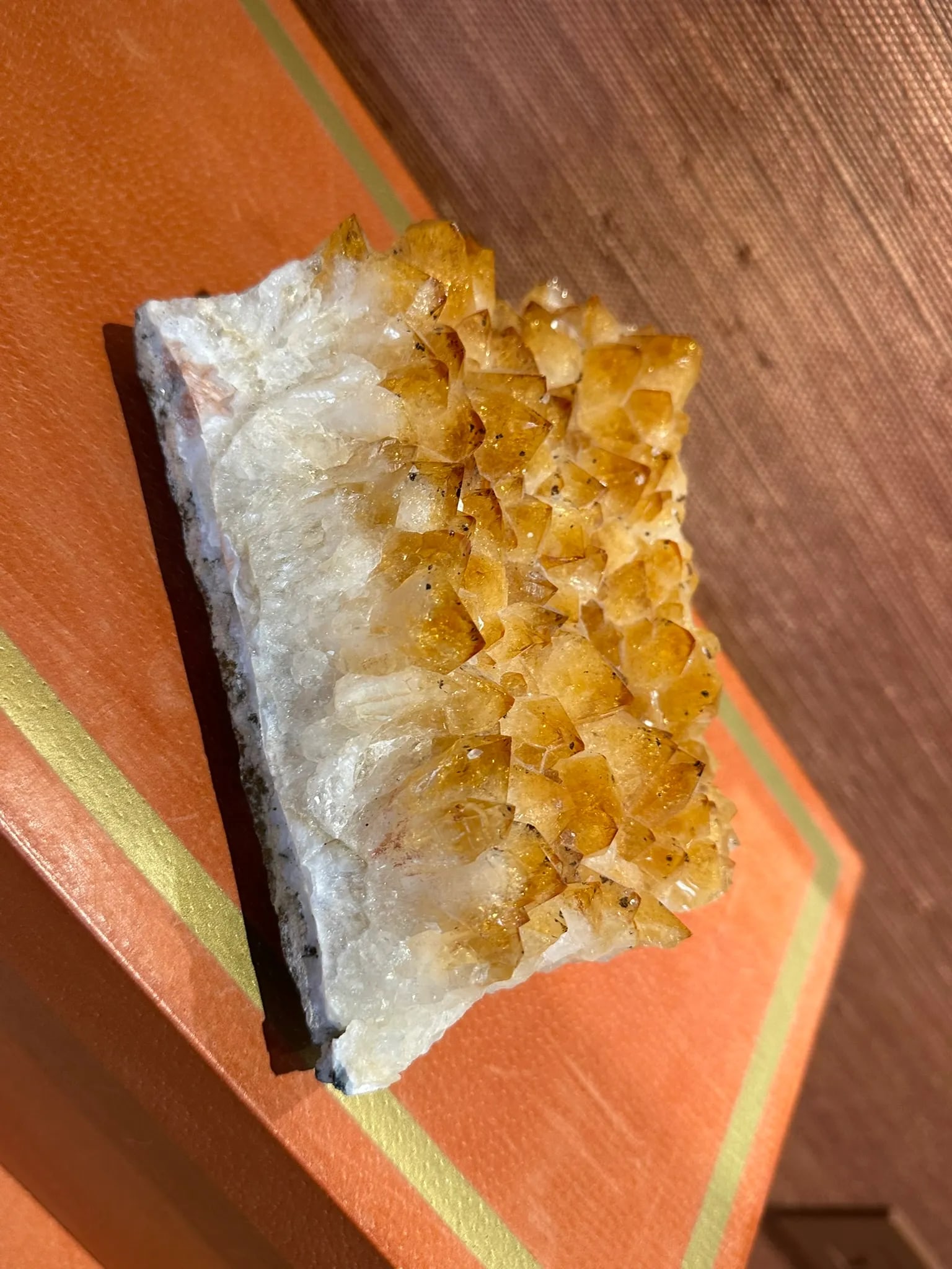Large Natural Brazilian Orange Citrine Geode - 5