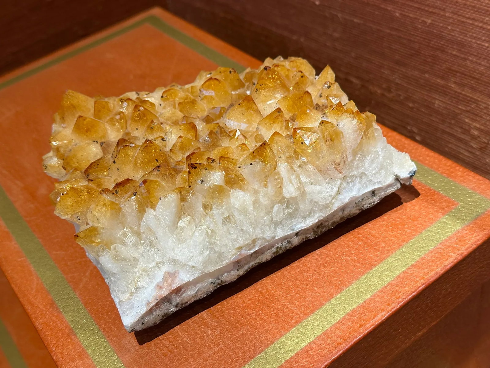 Large Natural Brazilian Orange Citrine Geode - 6