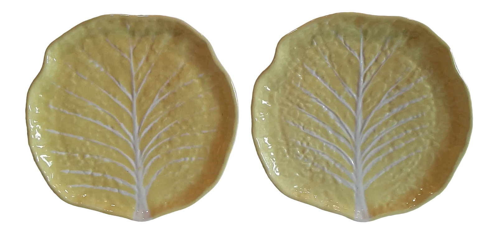 Vintage Secla Salad Plates - Set of 2: Vintage Secla Salad plates. Traditional cabbage leaf design Made in Portugal. Set of 2. Maker's mark on back. Condition: Alterations: Original Condition Unaltered Imperfections: Some Imperfections