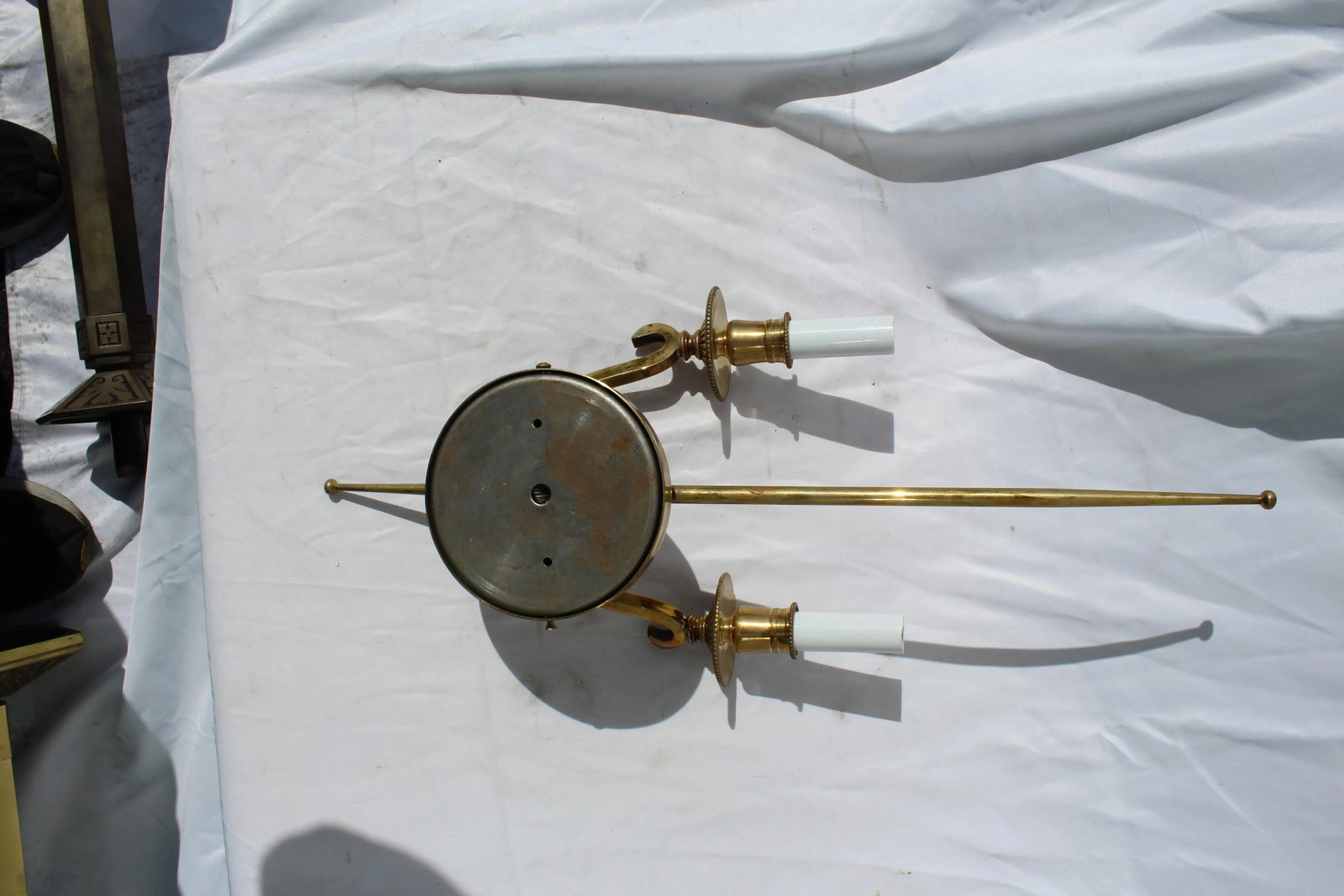 Mid-Century Modern Solid Brass Single Sconce - 5