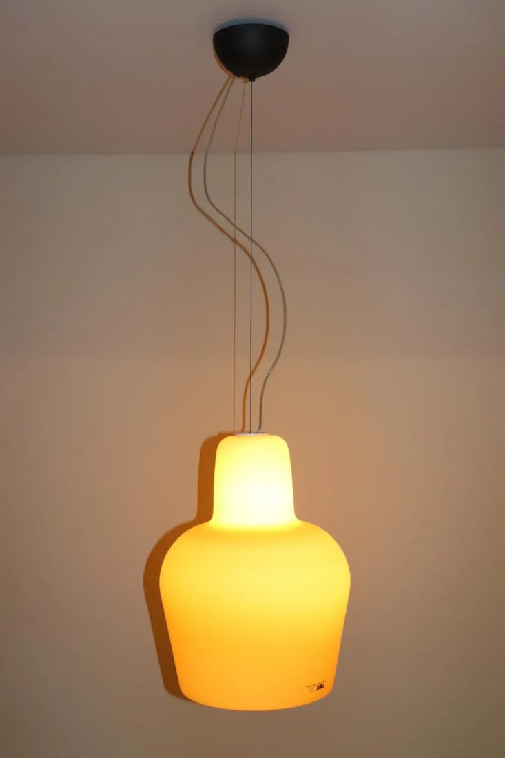 1980s Mid-Century Itre Amber Murano Glass Pendant Lamp - 2